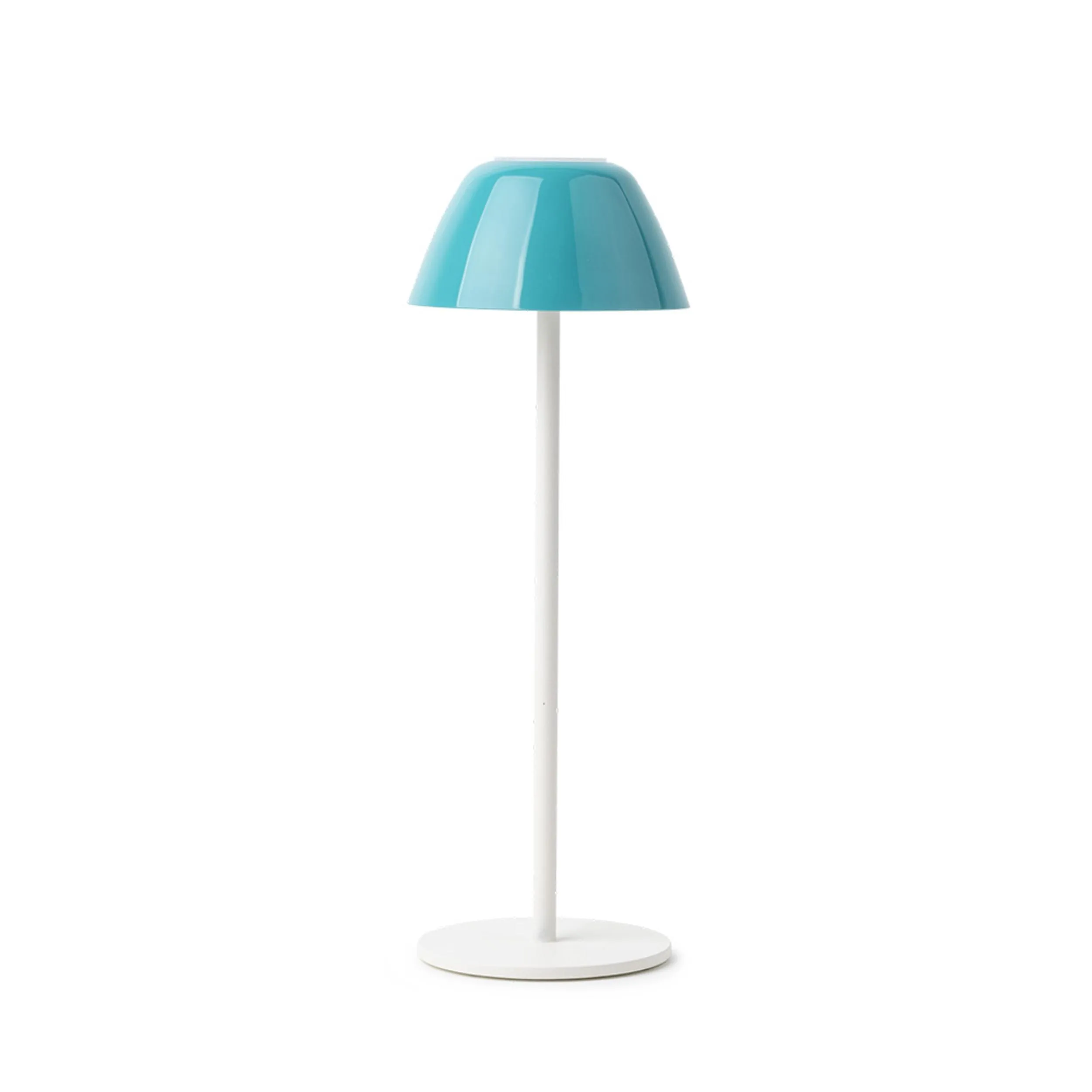 Lampada da Tavolo senza filo dotata di cavo USB per la ricarica in metacrilato LUCIENNE 12x12x 35 h cm Acqua Marina