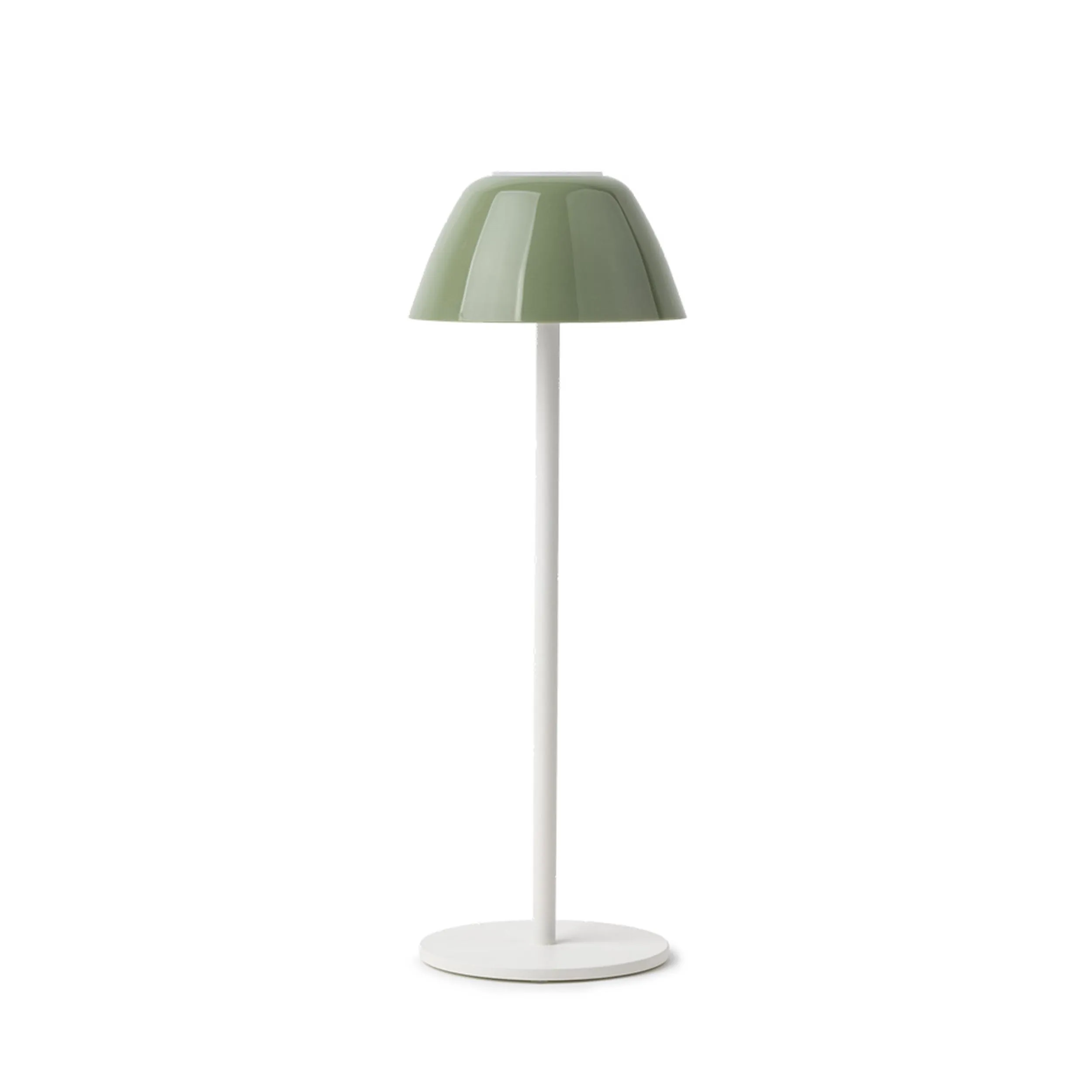 Lampada da Tavolo senza filo dotata di cavo USB per la ricarica in metacrilato LUCIENNE 12x12x 35 h cm verde Trasparente