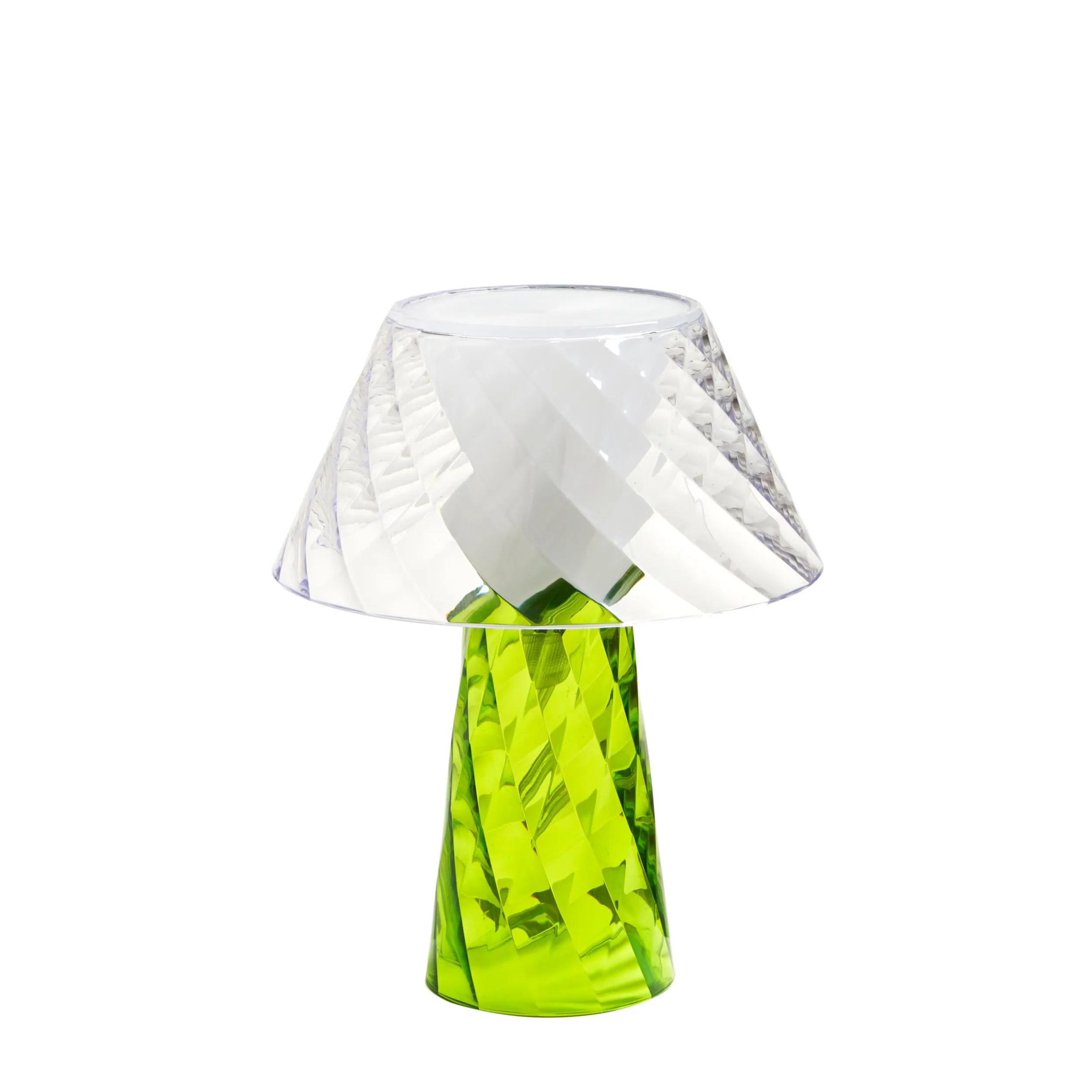 Lampada da Tavolo senza filo con batterie ricaricabili Abat-Jour in metacrilato TATA 20x20x25h cm verde Trasparente