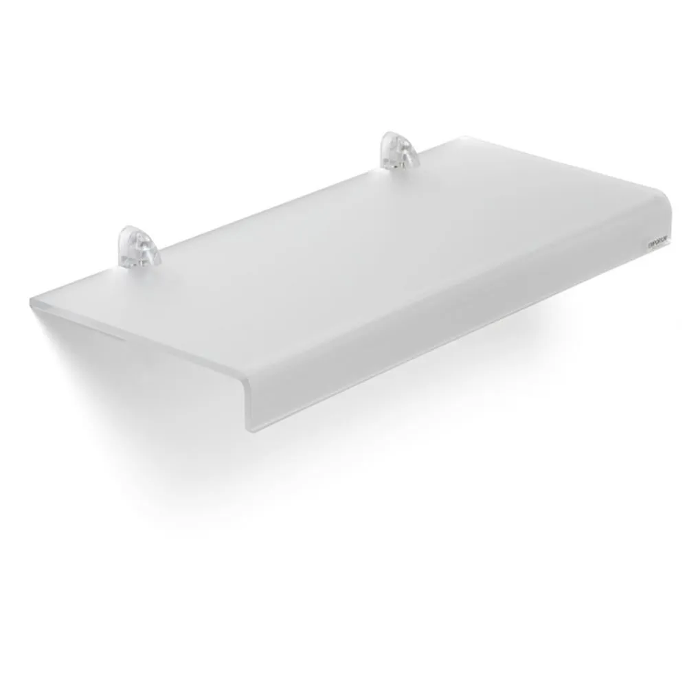 Mensola da muro in Cristallo acrilico Piccola PLANA Dimensioni 50x22 cm Portata max: 12 kg Trasparente, profondità 22 cm Bianco Satinato