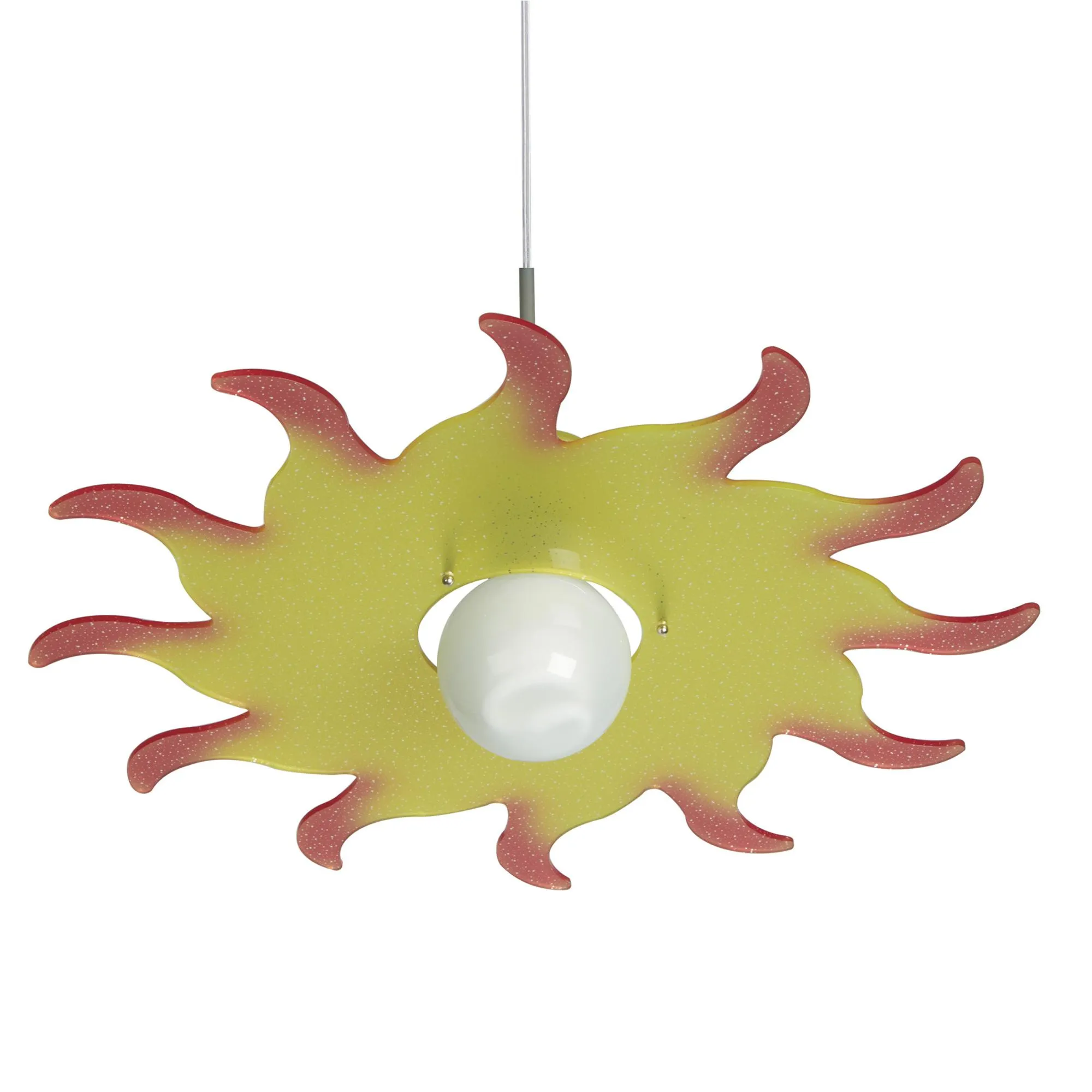 Lampada a sospensione in cristallo acrilico per camerette SOL Ø50xh 13 cm colore giallo