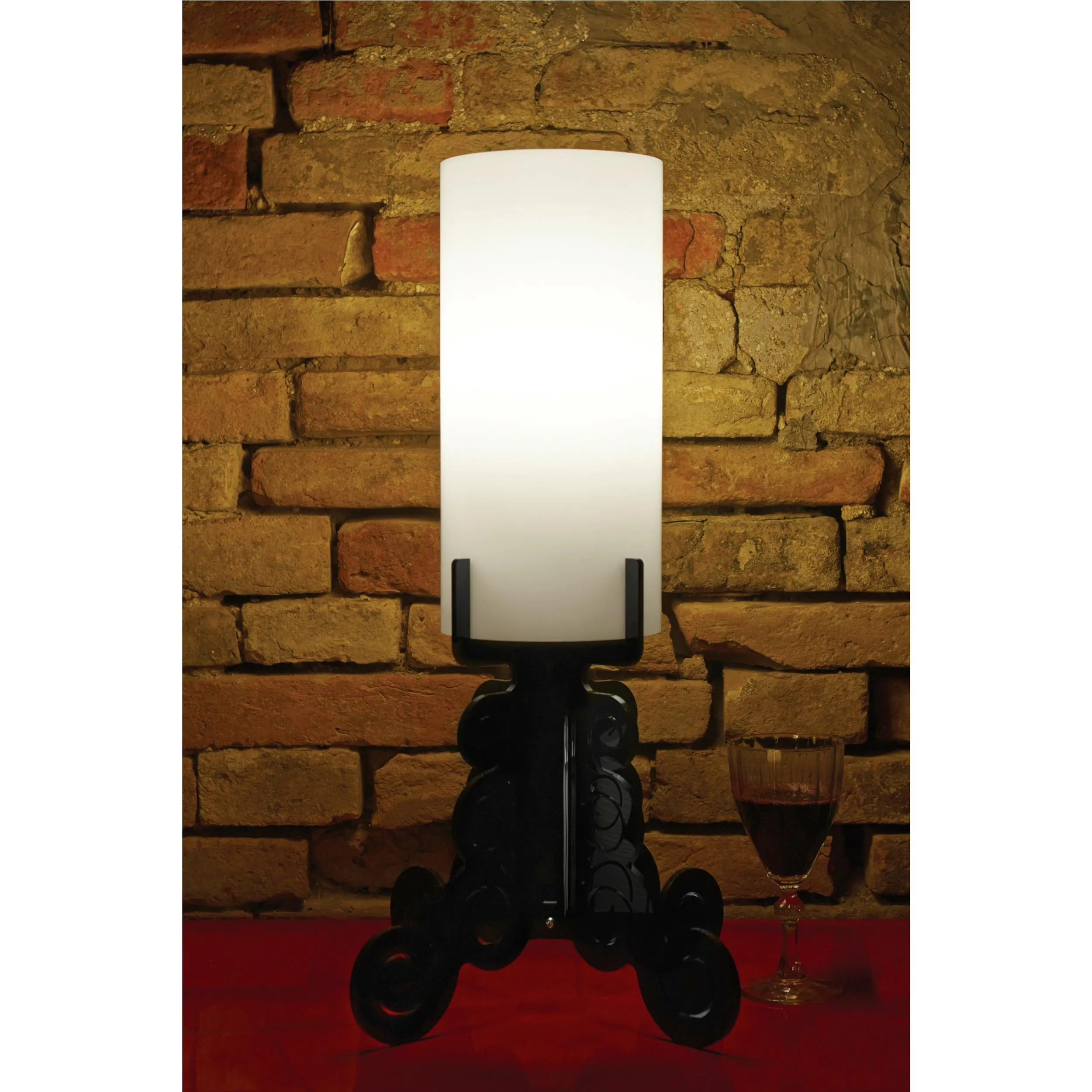 Lampada da tavolo 27x27xh60 cm TRUCIOLO grande lampadine Attacco 1xE27 Max 30W Nero