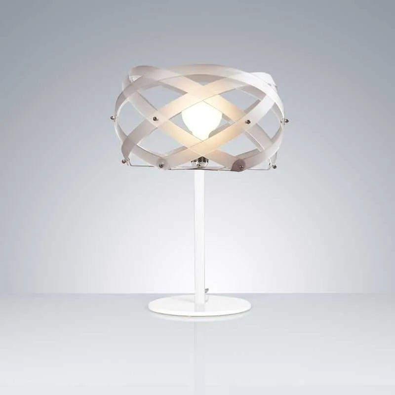 Lampada da Tavolo diametro 40xh58 cm con paralume in metacrilato Nuclea Bianco Satinato