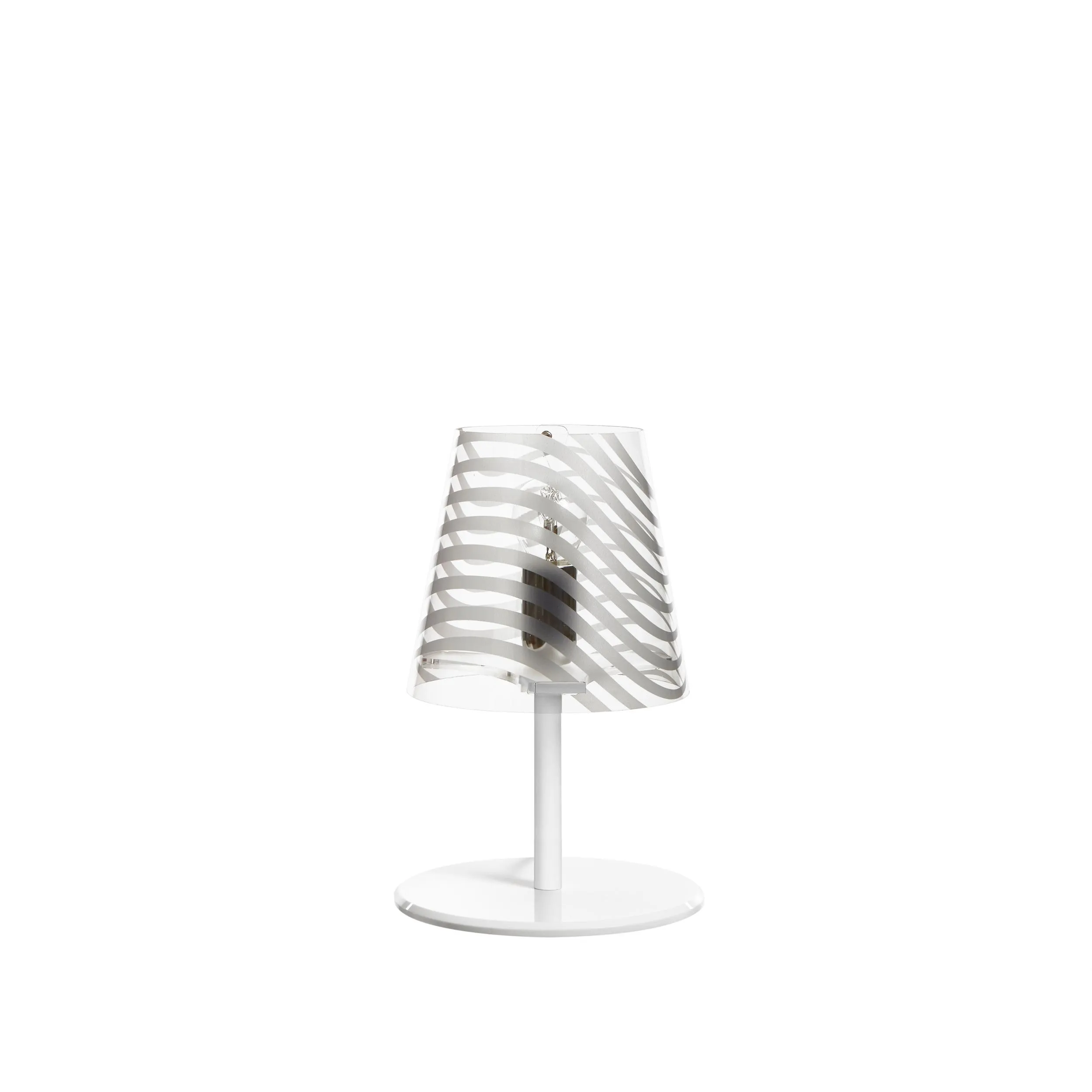 Lumetto con filo Abat-Jour con paralume conico rimini 18x25 h cm Trasparente decoro argento