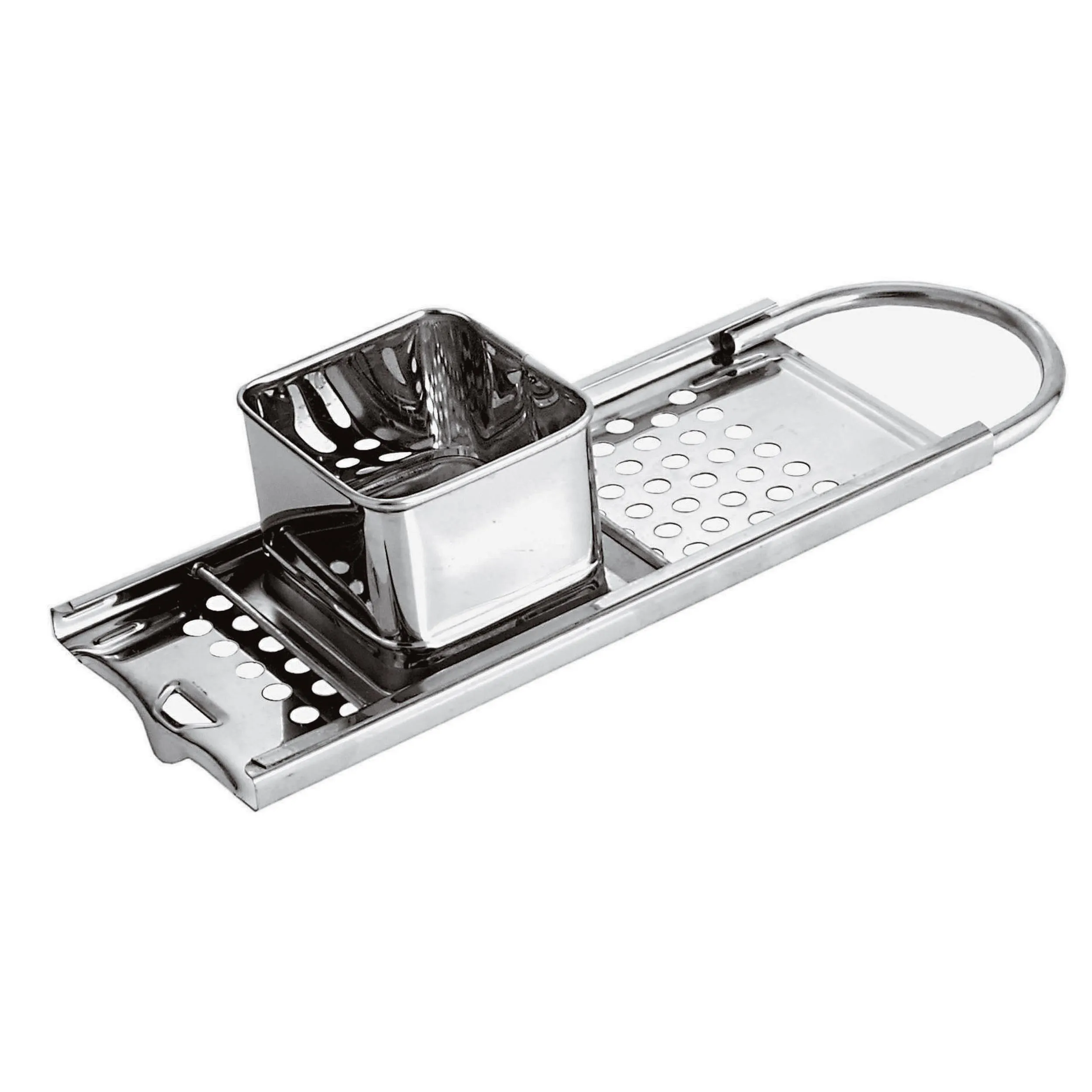 Grattugia per Spatzle in acciaio inox , cm.31x10,5xh6 cm cromo