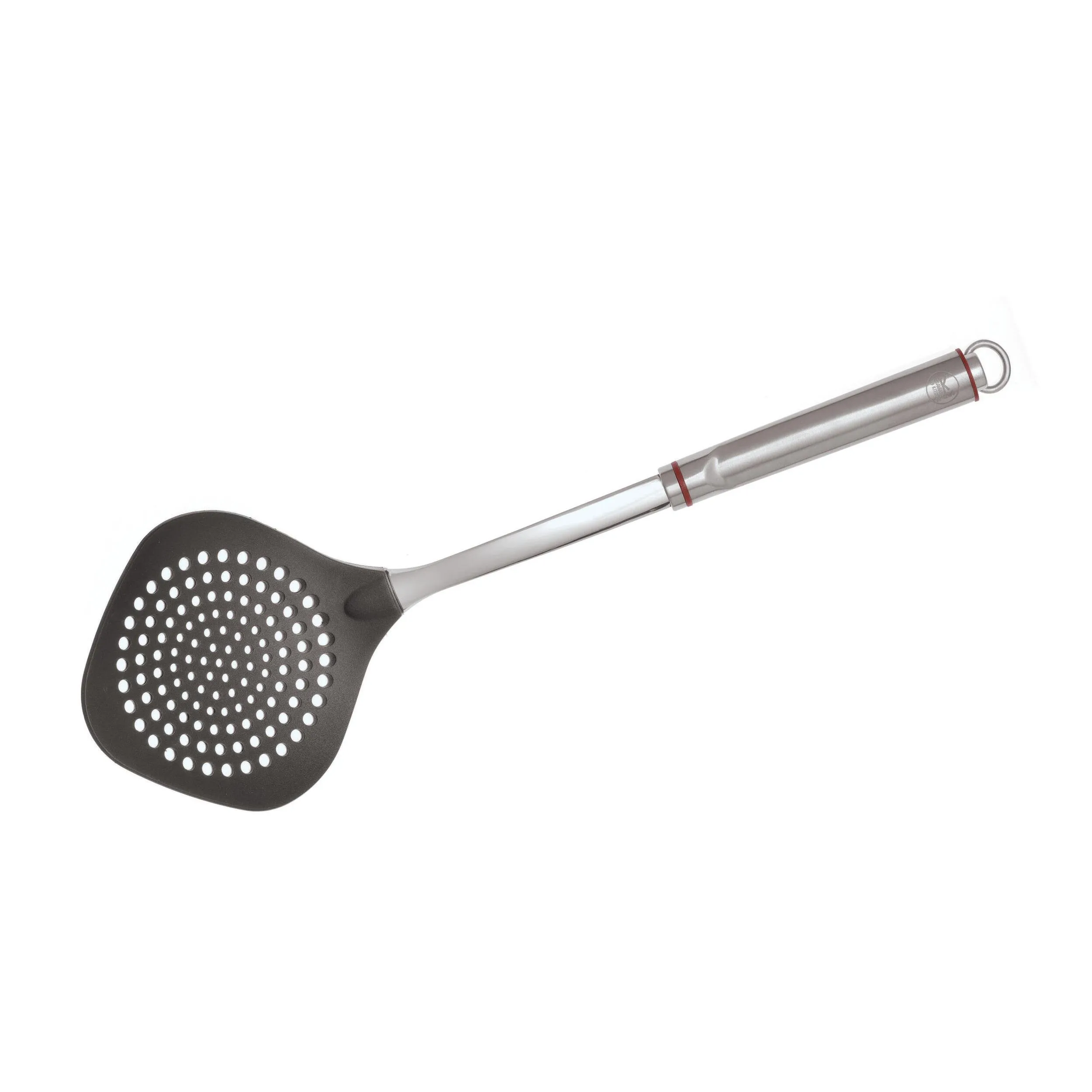 Schiumarola in acciaio inox e antiaderente cm 34,40 ideale per scolare acqua dalla pasta di pentole e padelle, cromo