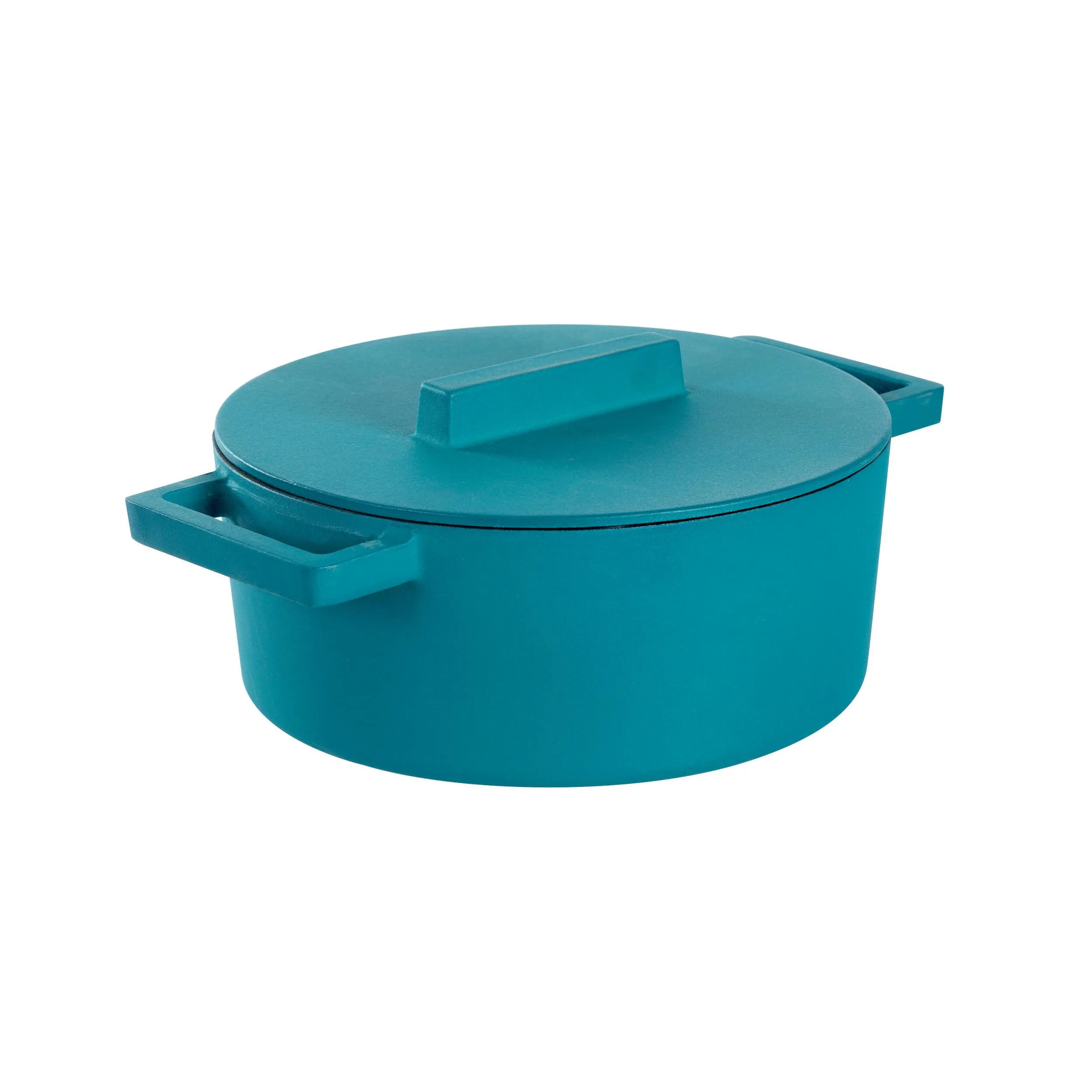 Casseruola Bassa due maniglie con coperchio in Ghisa Smaltata TERRACOTTO Ø24xh11,8 cm -3,0 lt.- Peso 5,69 kg , Terra.Cotto anice