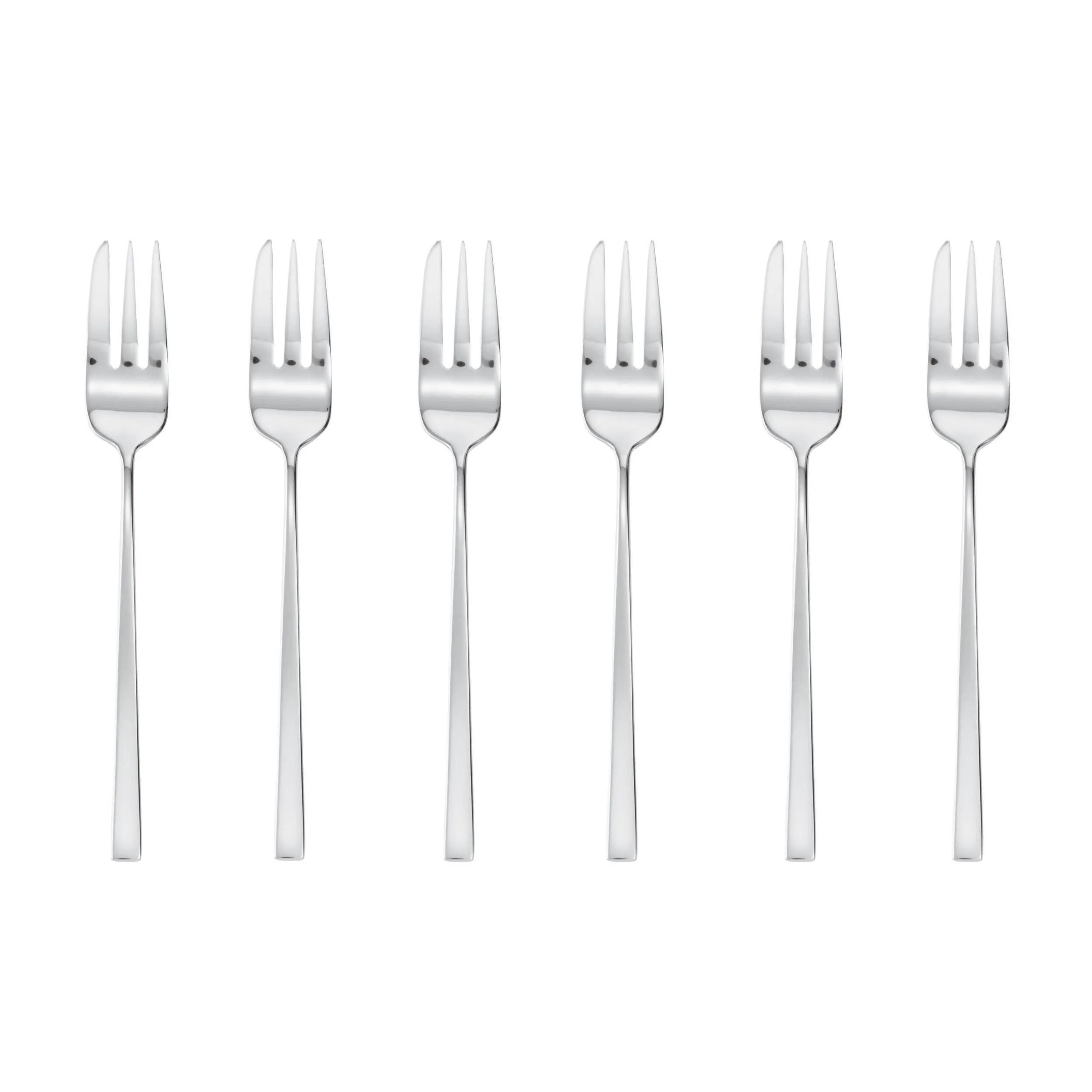 Forchettine da dolce in acciaio 18.10 Set 6 pezzi lunghezza 155 mm LINEA Q Sambonet set da 6 pezzi in scatola regalo