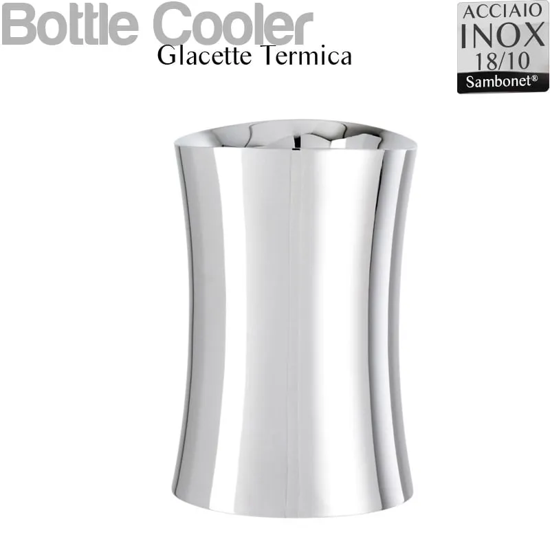 Glacette Termica in Acciaio inox 18/10 Linea Bamboo Sambonet 15x12xh21,2 cm -Peso 1,2 kg inox lucidato a specchio