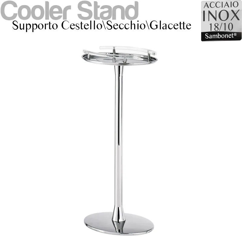 Supporto Secchio Vino in 18/10 linea Bamboo Sambonet 24xh61,8 cm -Peso 4,7 kg inox lucidato a specchio