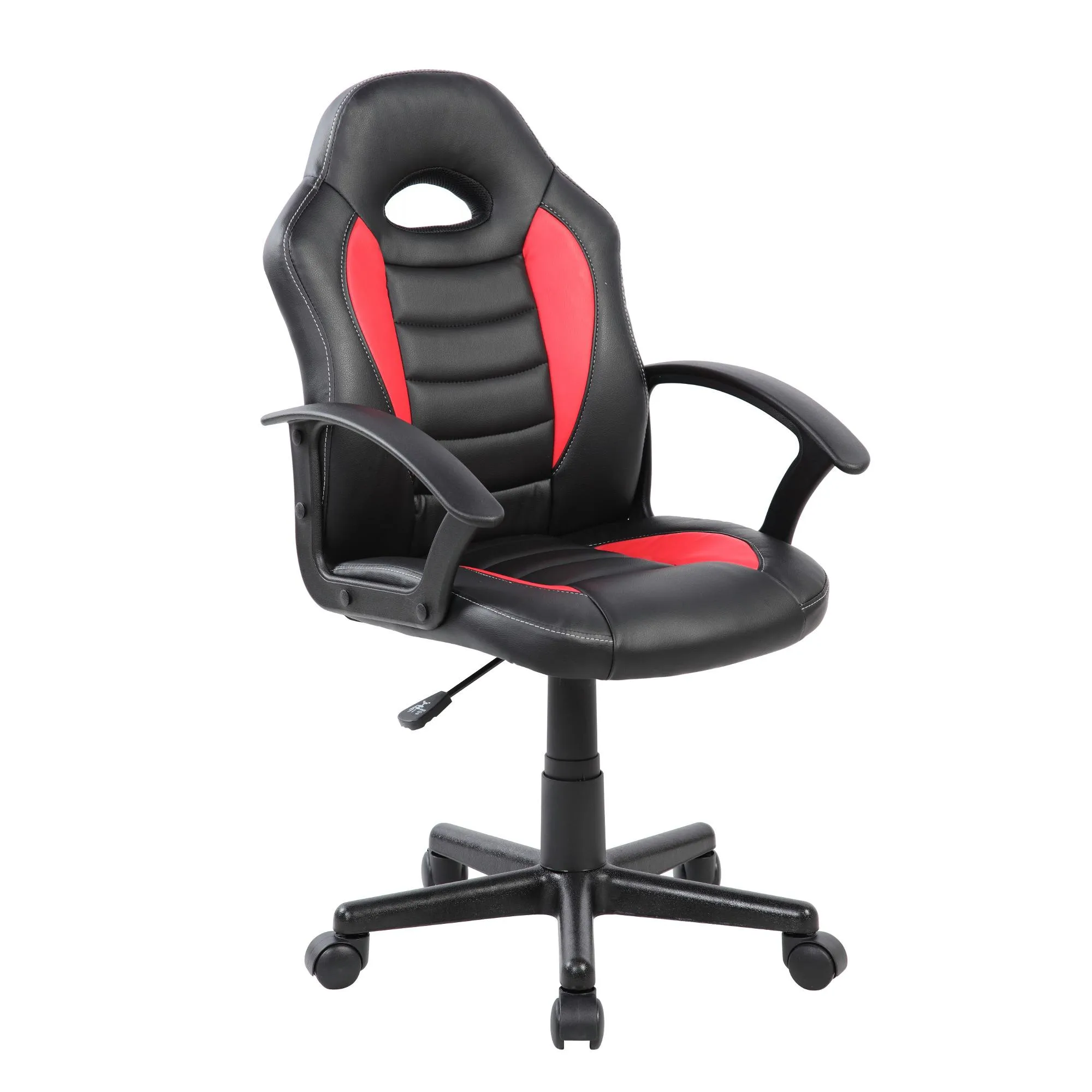 Poltroncina Gaming modello Bambino gioco, computer ufficio similpelle con altezza seduta regolabile L55xP66x h88,5-99,5cm nera e rossa