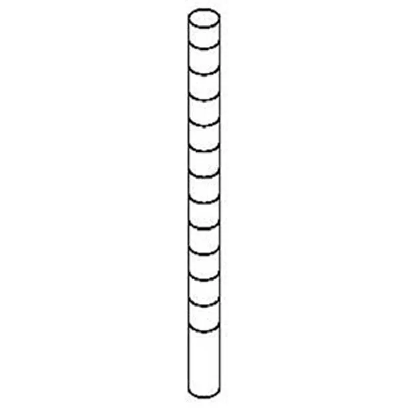 Montante Cromato h140x2.6 cm compreso di piedino regolabile in altezza avvitato