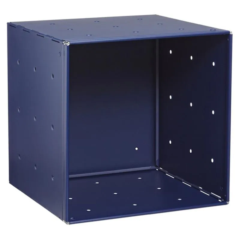 Graepel Modulo Base QBO Blu 35x35x35 cm componibile e sovrapponibile in acciaio inox verniciato Colore Blu