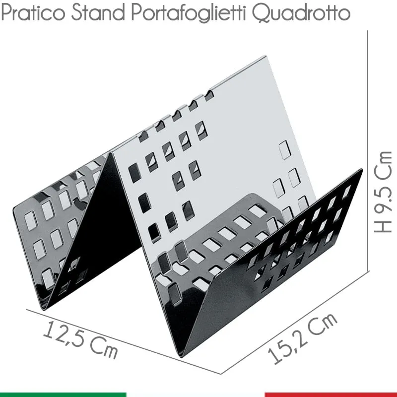 Porta foglietti Quadrotto 12.5x15.2xh9.5 cm in acciaio inox lucido