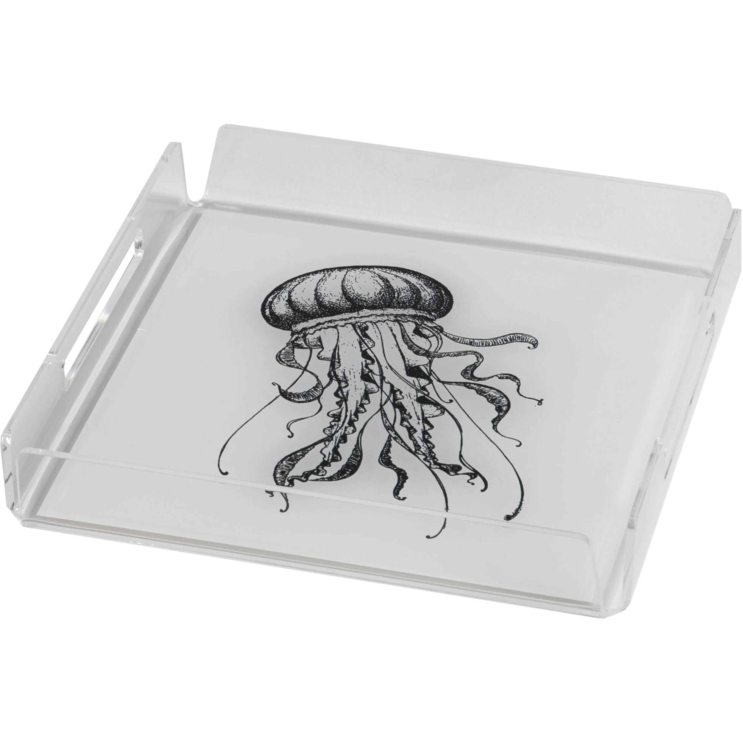 vassoio quadrato like water mini jellyfish, dimensioni h20x20x4 cm, spessore 5 mm