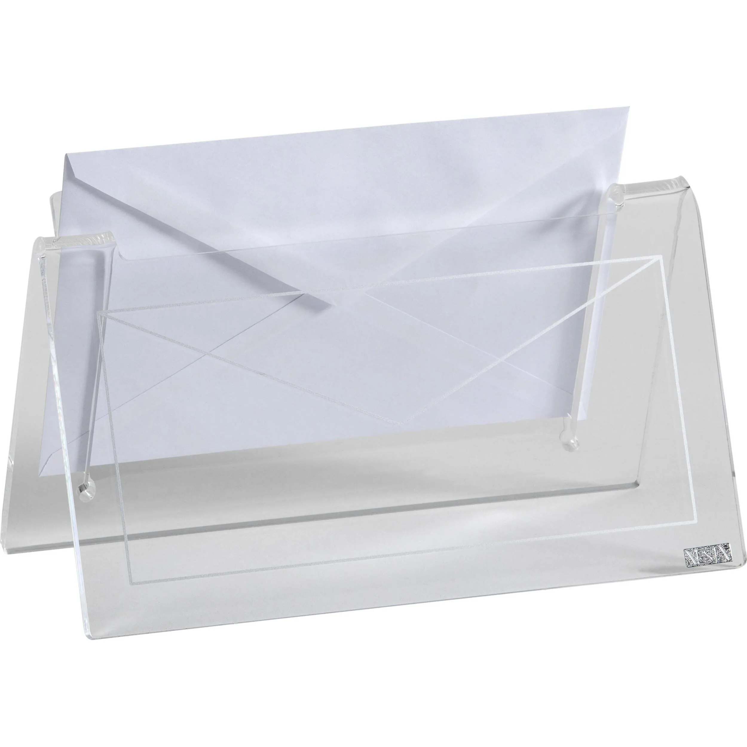 letters holder express trasparente incolore, dimensioni 21x10,5xH11 cm, peso 0,29 kg, spessore 5 mm