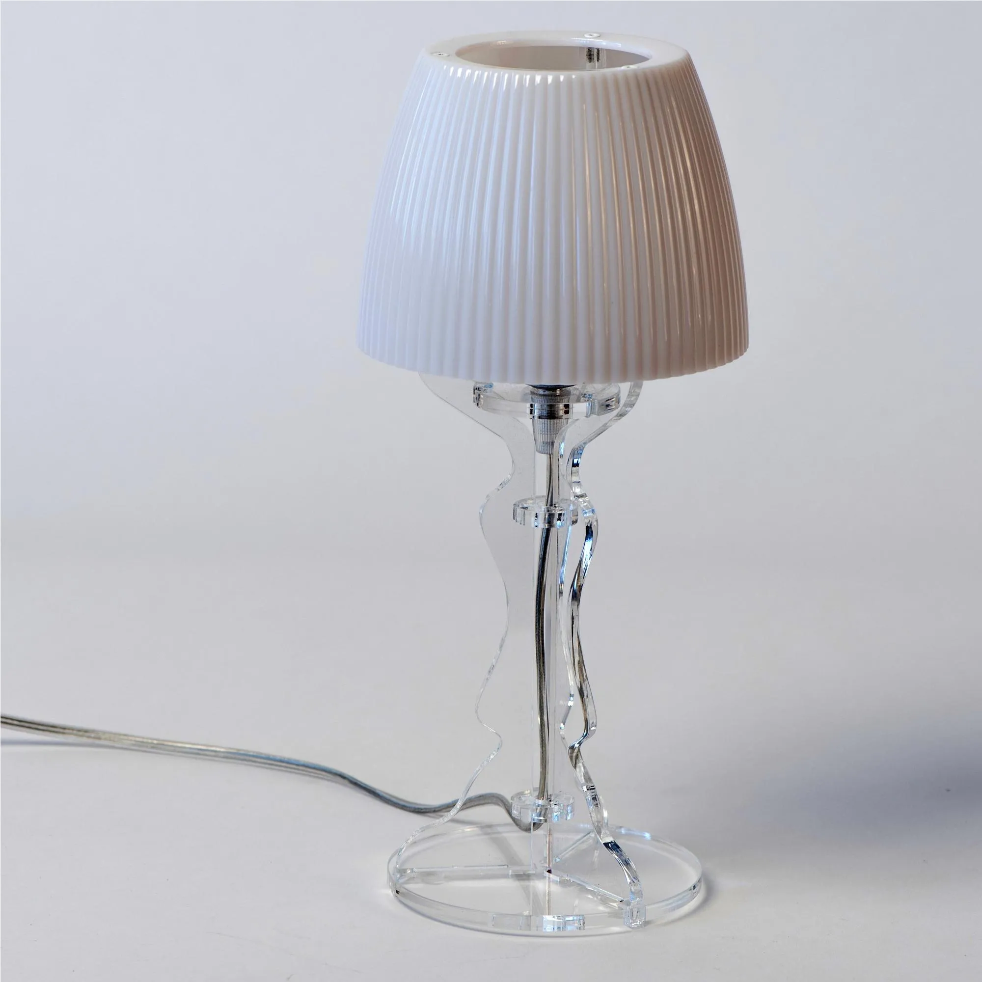 Lampada da tavolo Abat Jour Piccola LADY in Cristallo acrilico diametro Ø14xh31cm Trasparente Bianco