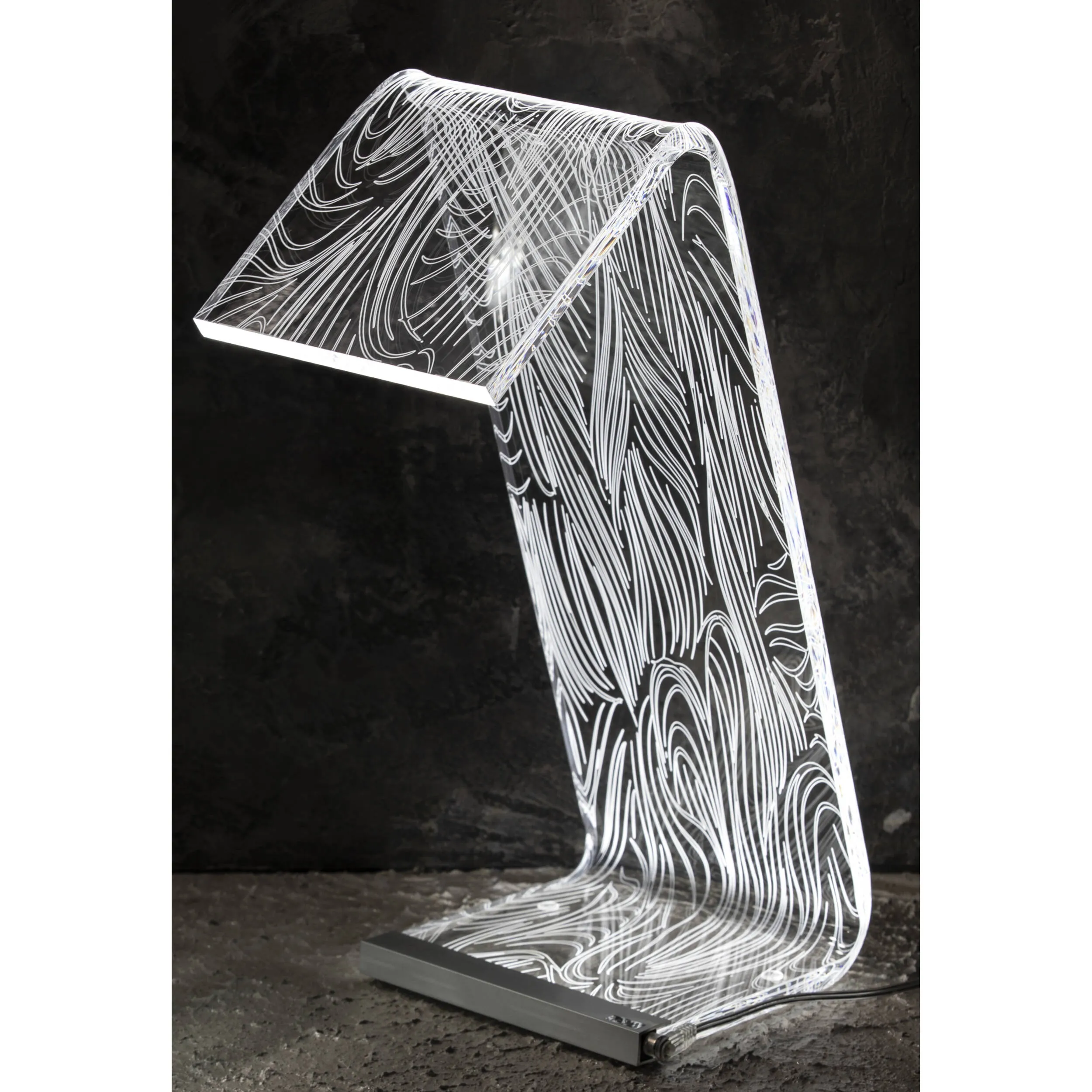 lampada tavolo c led MEDIA PIUMA , dimensioni 13,5x24xH34 cm, peso 1,28 kg, spessore 10 mm