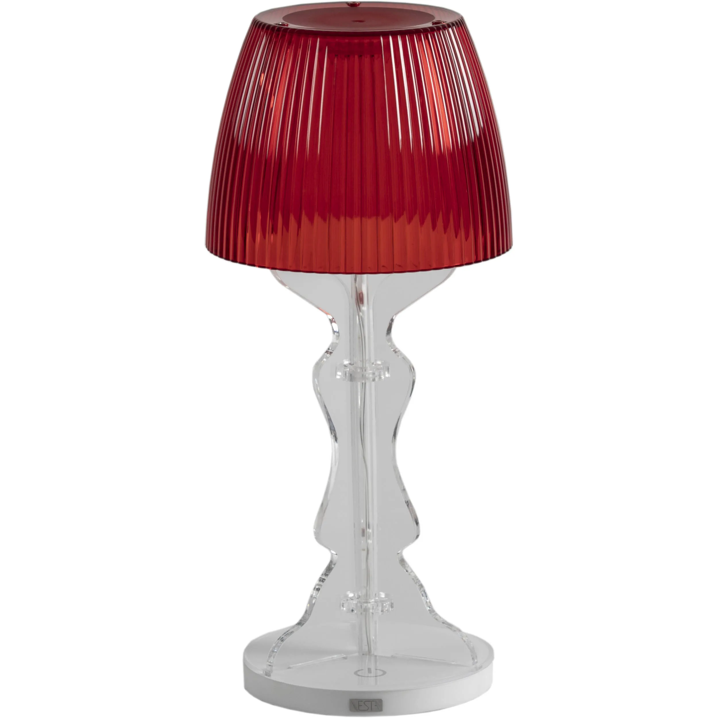 lampada piccola lady led rosso, dimensioni 14x14xH33 cm, spessore 6 mm