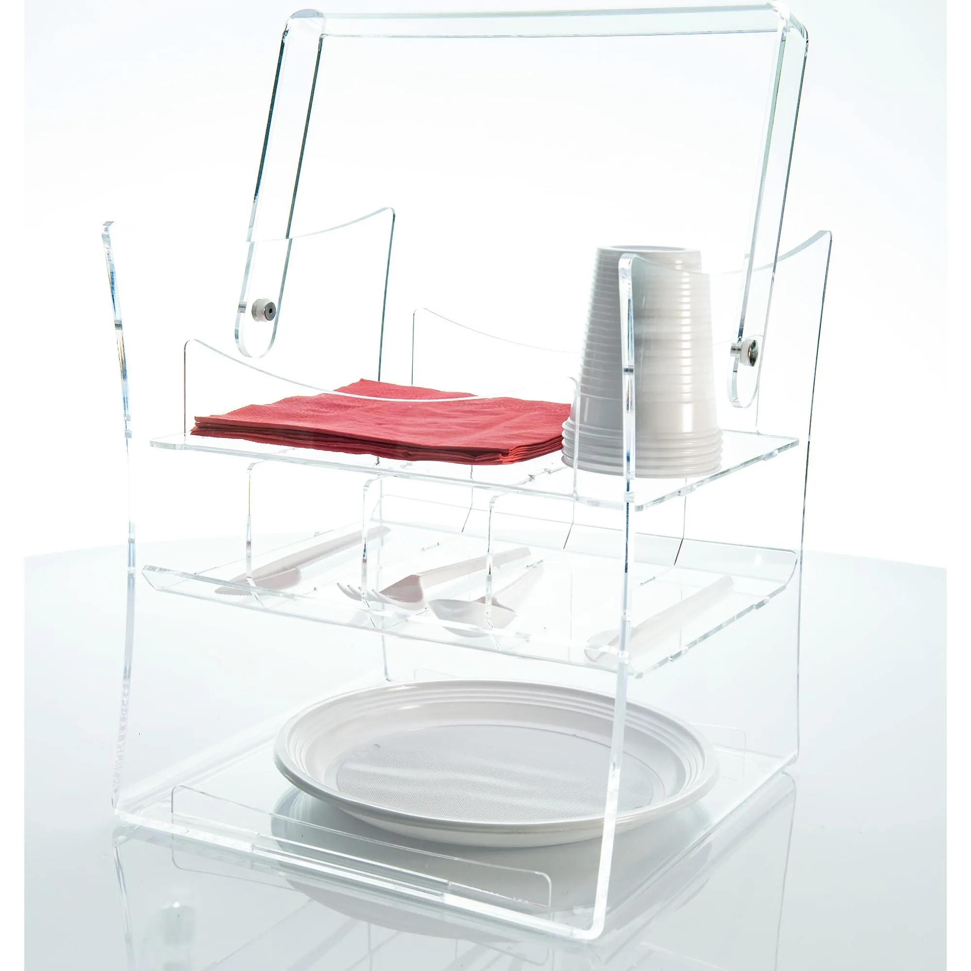 Set Party in plexiglas LIKE WATER 27x27xh29 cm in plexiglas trasparente 5 mm