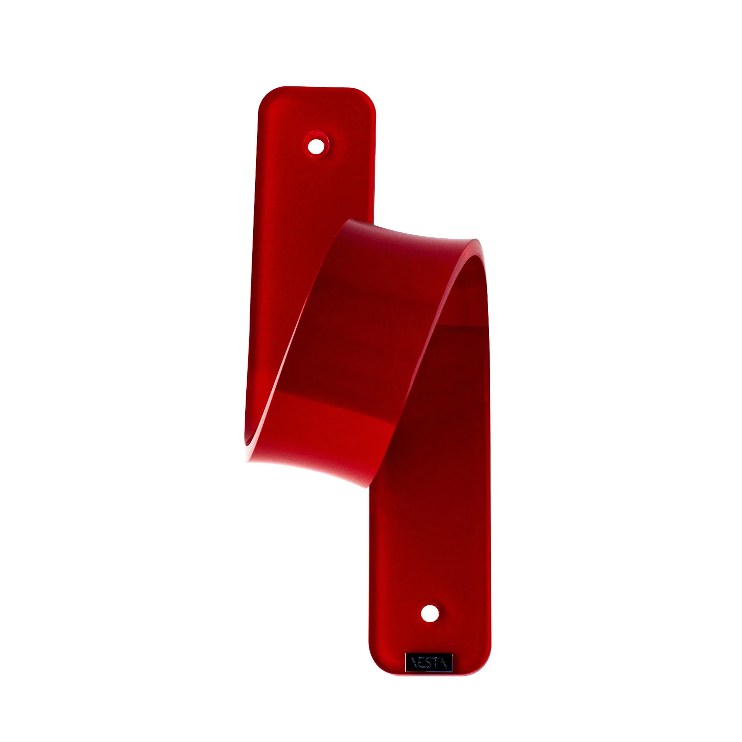 Appendino, Appendiabiti da parte in Plexiglas Undici 2 Dimensioni 8x9xh 21,5cm con pomello in ottone cromato colore rosso