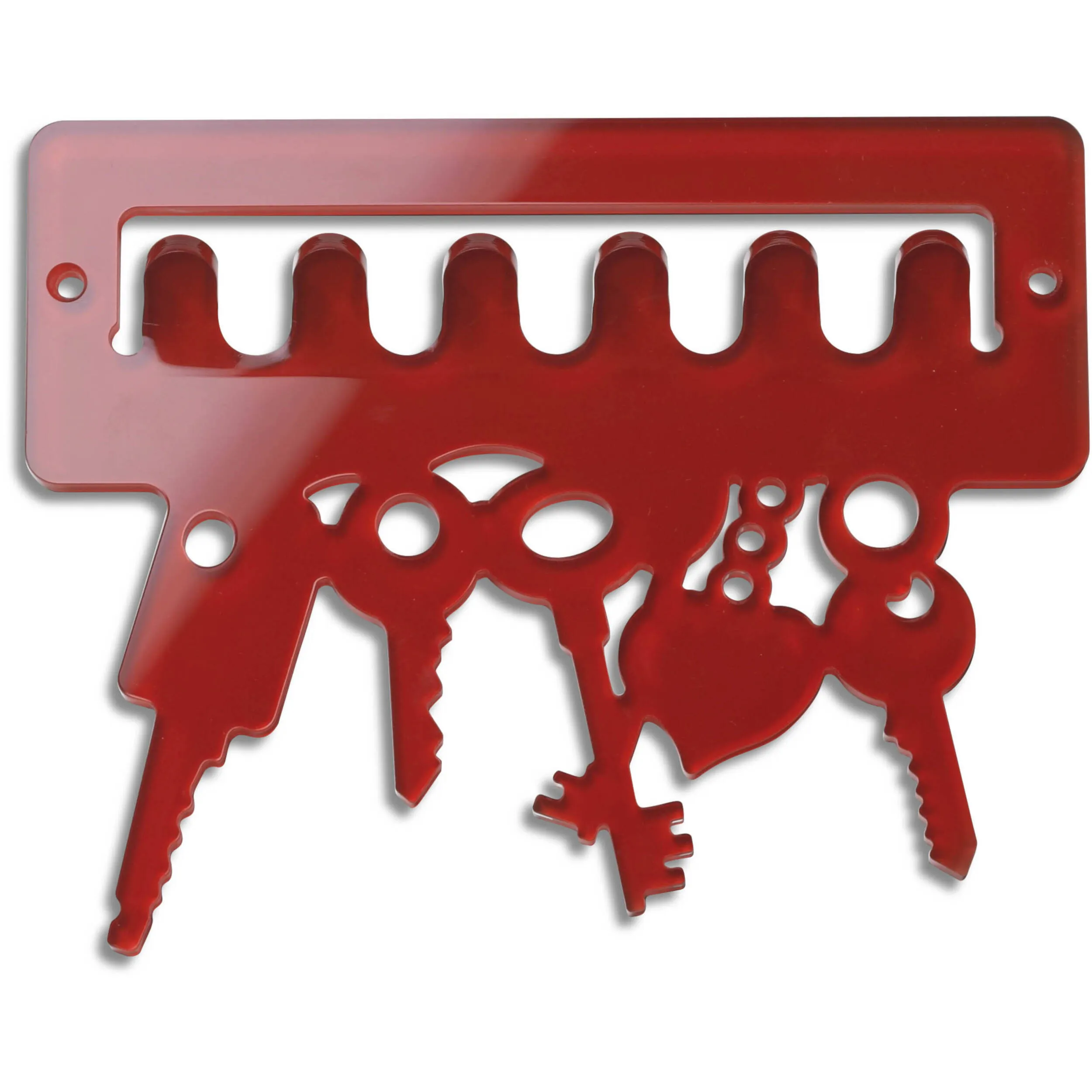 wall keys keys rosso, dimensioni 19x2xH15,5 cm, peso 0,12 kg, spessore 5 mm