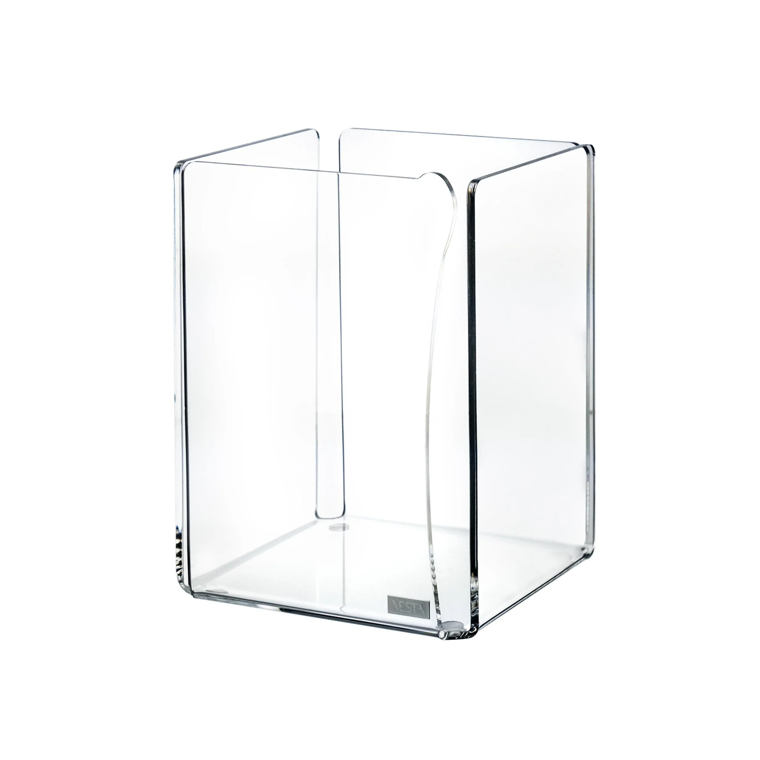 Contenitore in plexiglass beauty trasparente incolore, dimensioni 11x11xH15 cm, peso 0,23 kg, spessore 3 mm