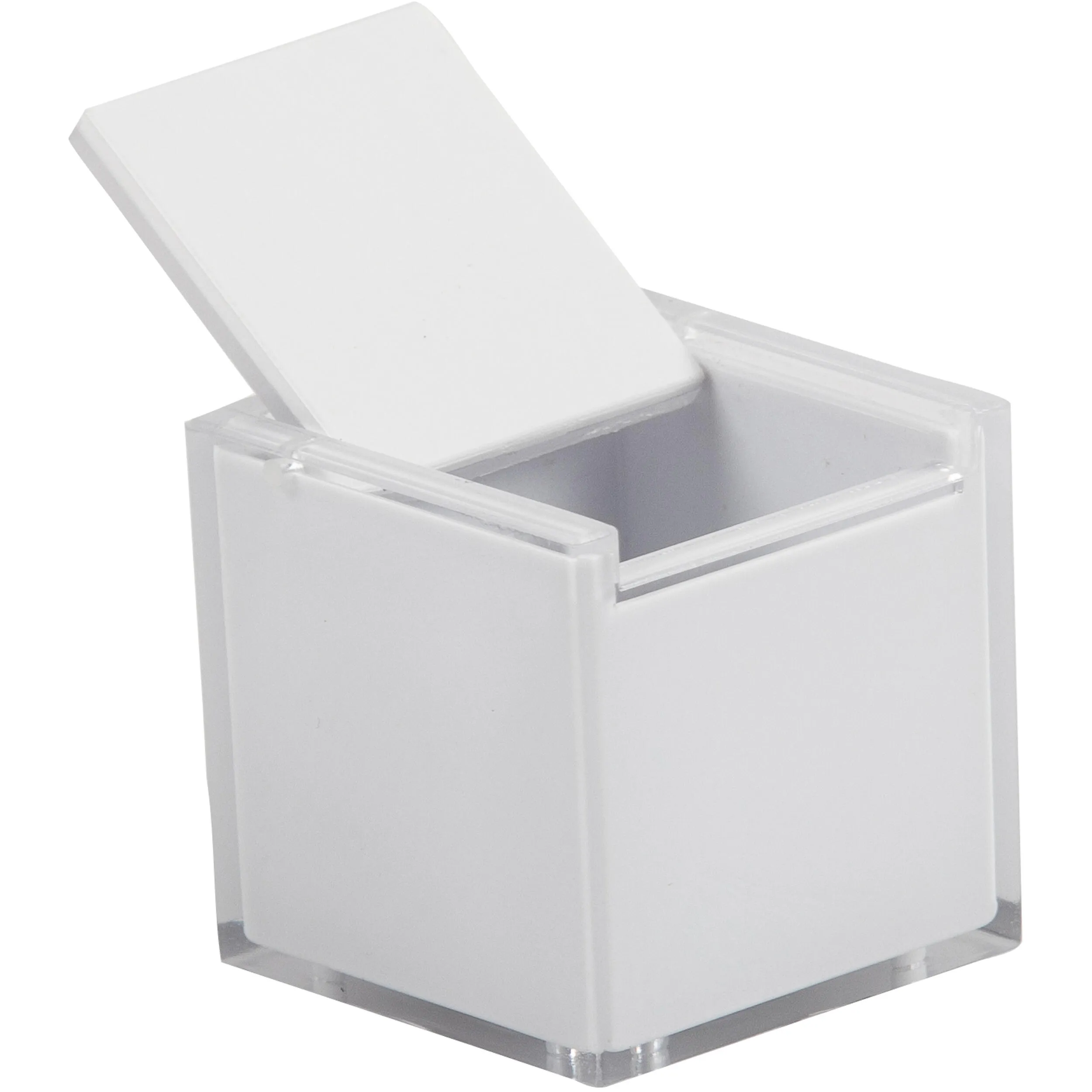 Box mini porta orecchini in cristallo acrilico 4x4xh4cm NEUTRO V_BOX S PICCOLO BIANCO