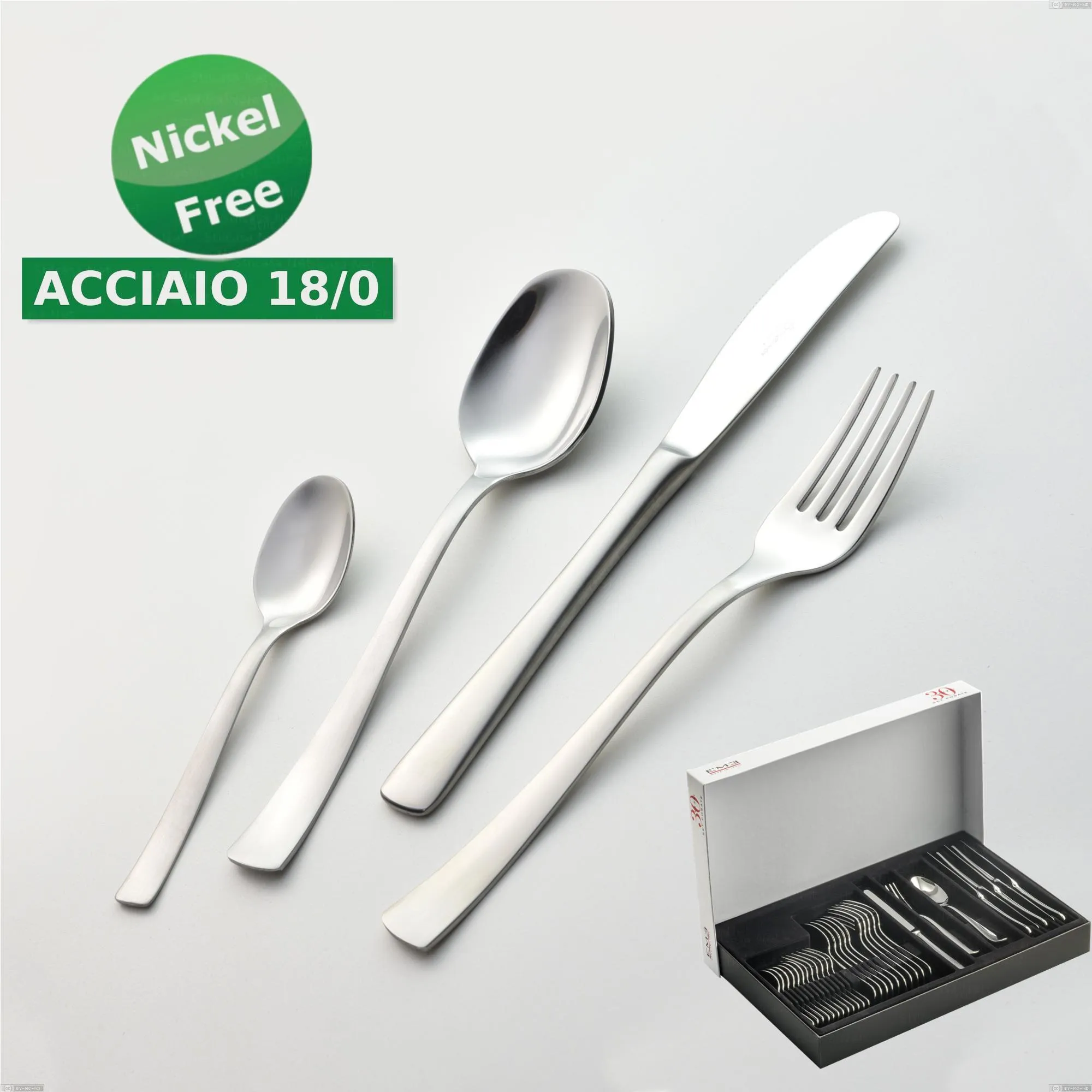 Confezione Panoramica 30 pezzi coltello economico Alfa Satinata 18/0 nichel free, (inox 18/ 0) Nichel Free, spessore 2 mm