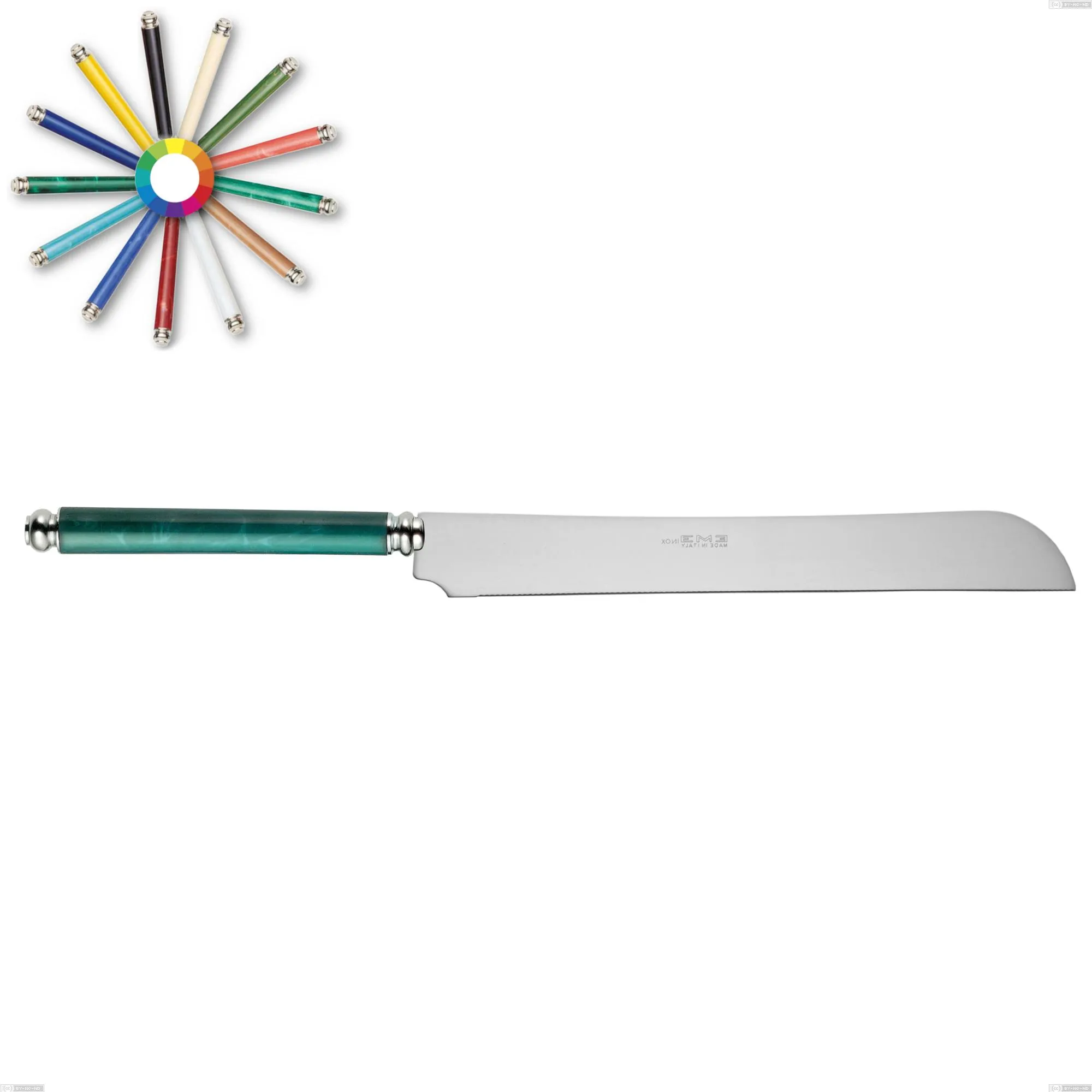 Coltello panettone Arcadia, Acciaio 18/10 AISI 304 Lucido manicatura acrilico doppia ghiera, lunghezza 296 mm