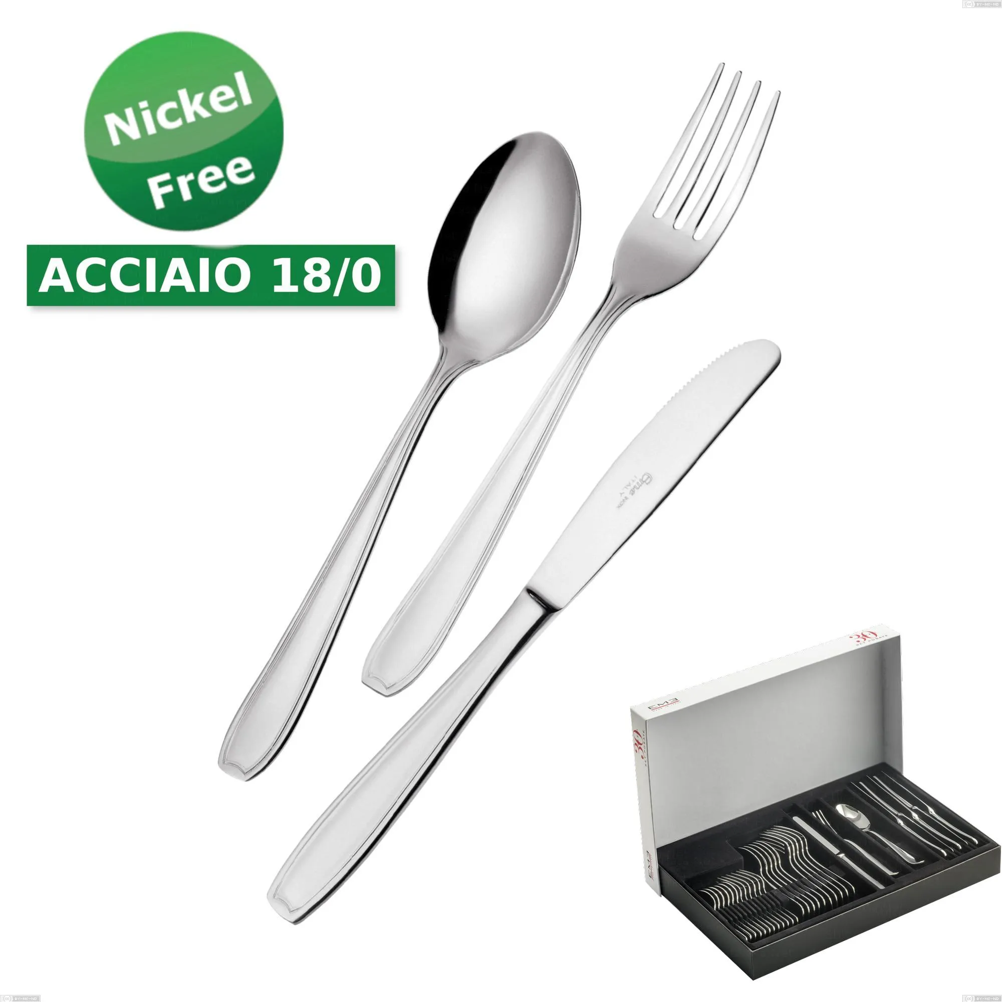 Confezione Panoramica 30 pezzi coltello economico Atena 18 Cromo, (Acciaio 18/0) Nichel Free, spessore 2 mm