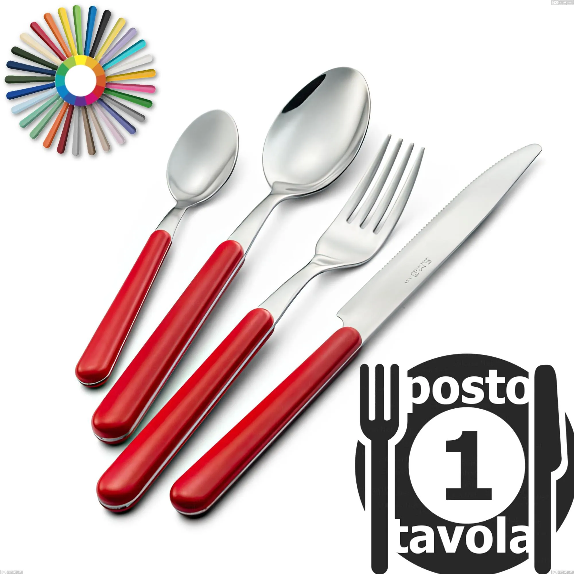 Confezione 1 posto tavola Brio, Acciaio inox 18.c (AISI 430), manici in abs