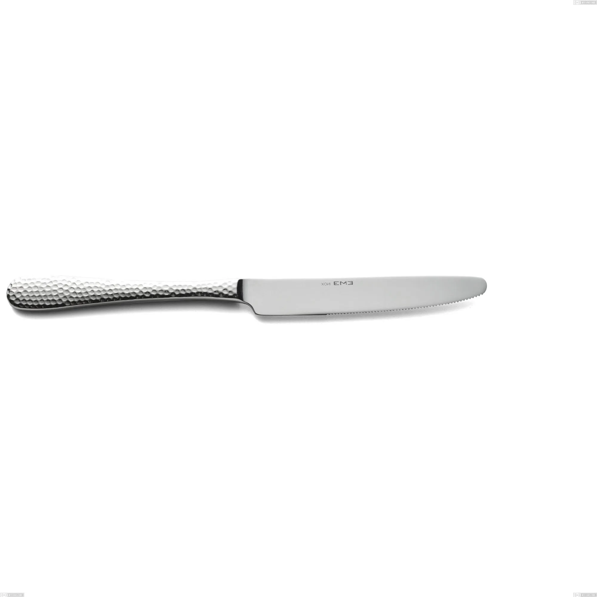 Coltello tavola cortina, Acciaio inox (Aisi 304) acciaio martellato lucido, lunghezza 239 mm