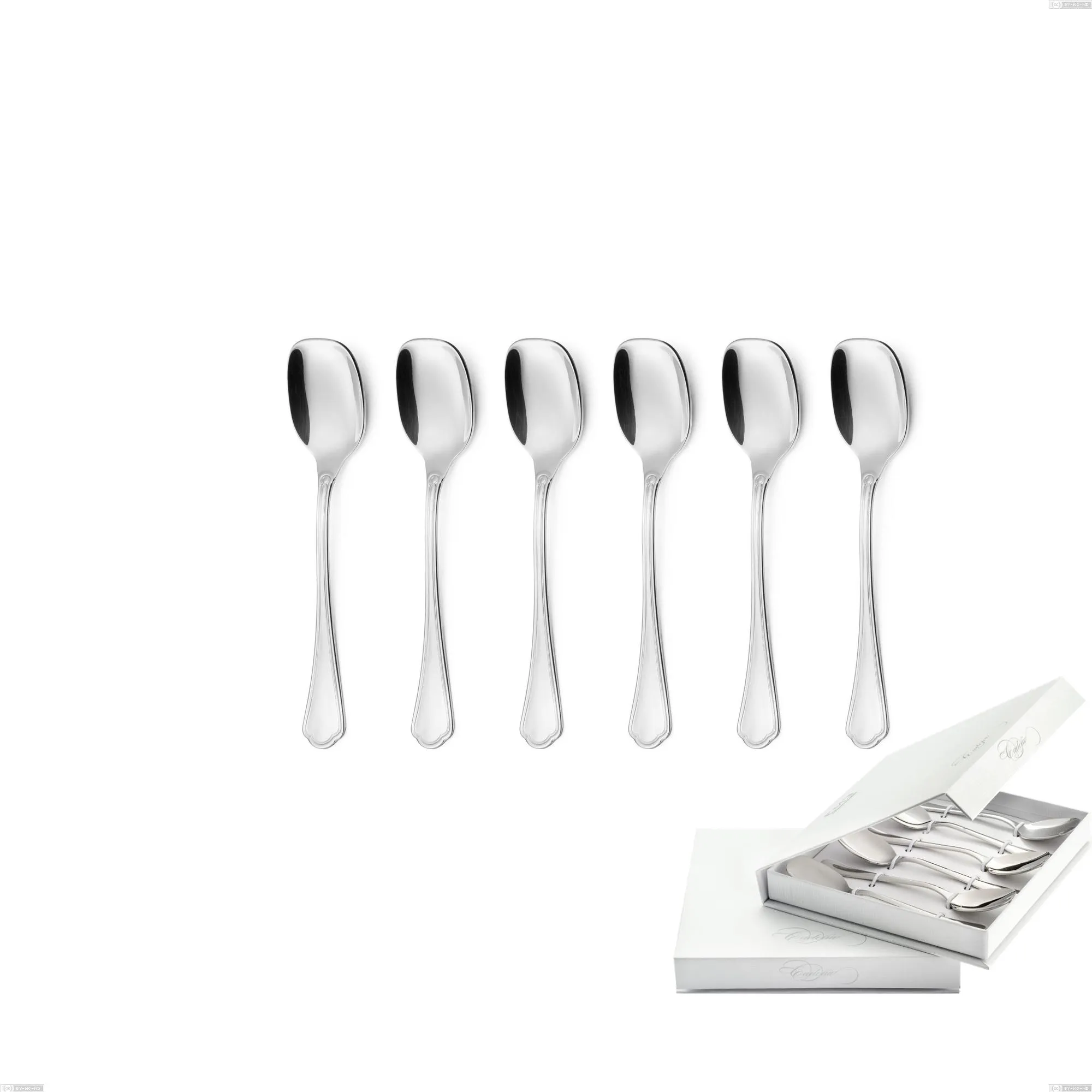 Confezione a libro 6 pezzi cucchiaini gelato Domus, inox 18.10 (AISI304), spessore 3.0 mm