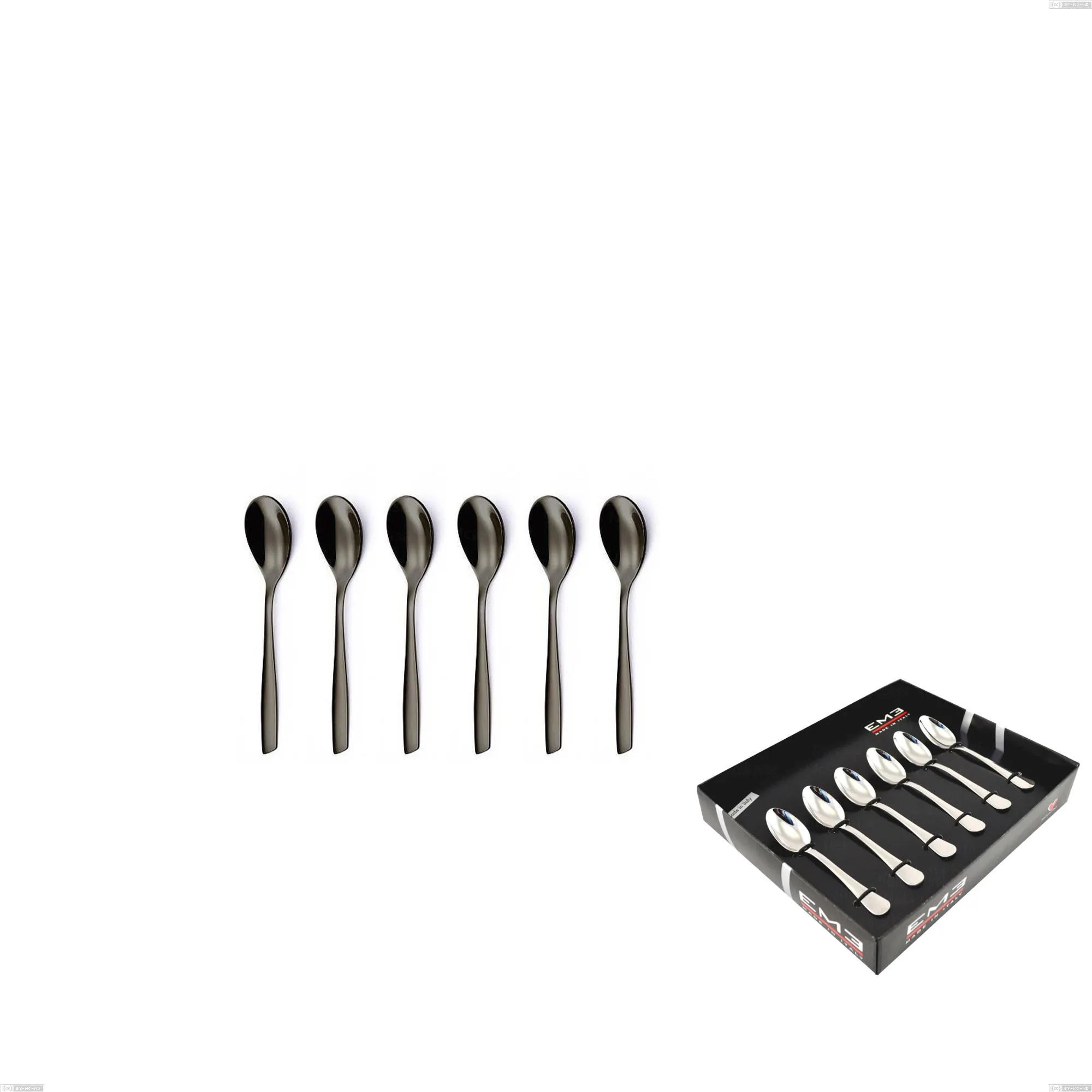 Confezione vetrina 6 pezzi moka Eleven PVD Black, Acciaio inox 18.10, spessore 2,5 mm