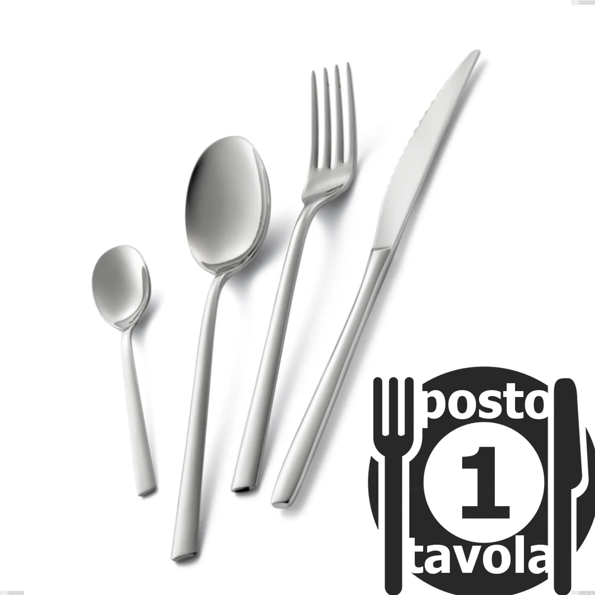 Confezione 1 posto tavola fashion, acciaio 18/10 aisi 304 inox lucido, spessore 3 mm mm