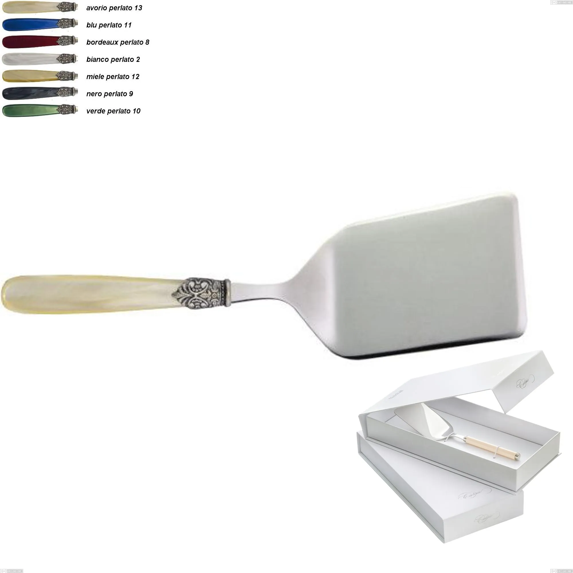 Confezione a libro 1 pezzo pala lasagne georgian, Acciaio 18/10 AISI 304 Lucido manicatura acrilico perlato