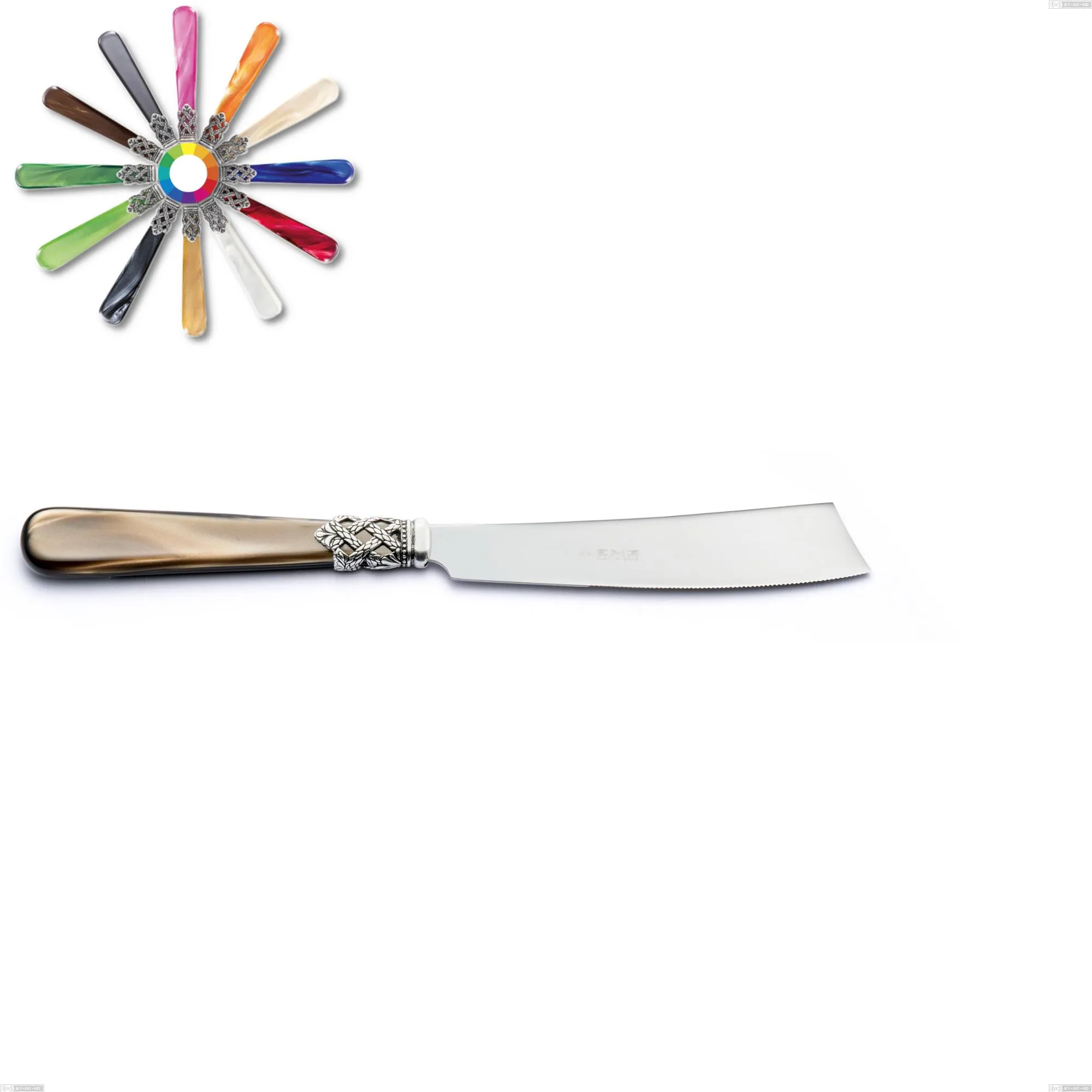 Coltello torta Ginevra, (acciaio 18.10 aisi304), Lunghezza 231 mm manico in nylon