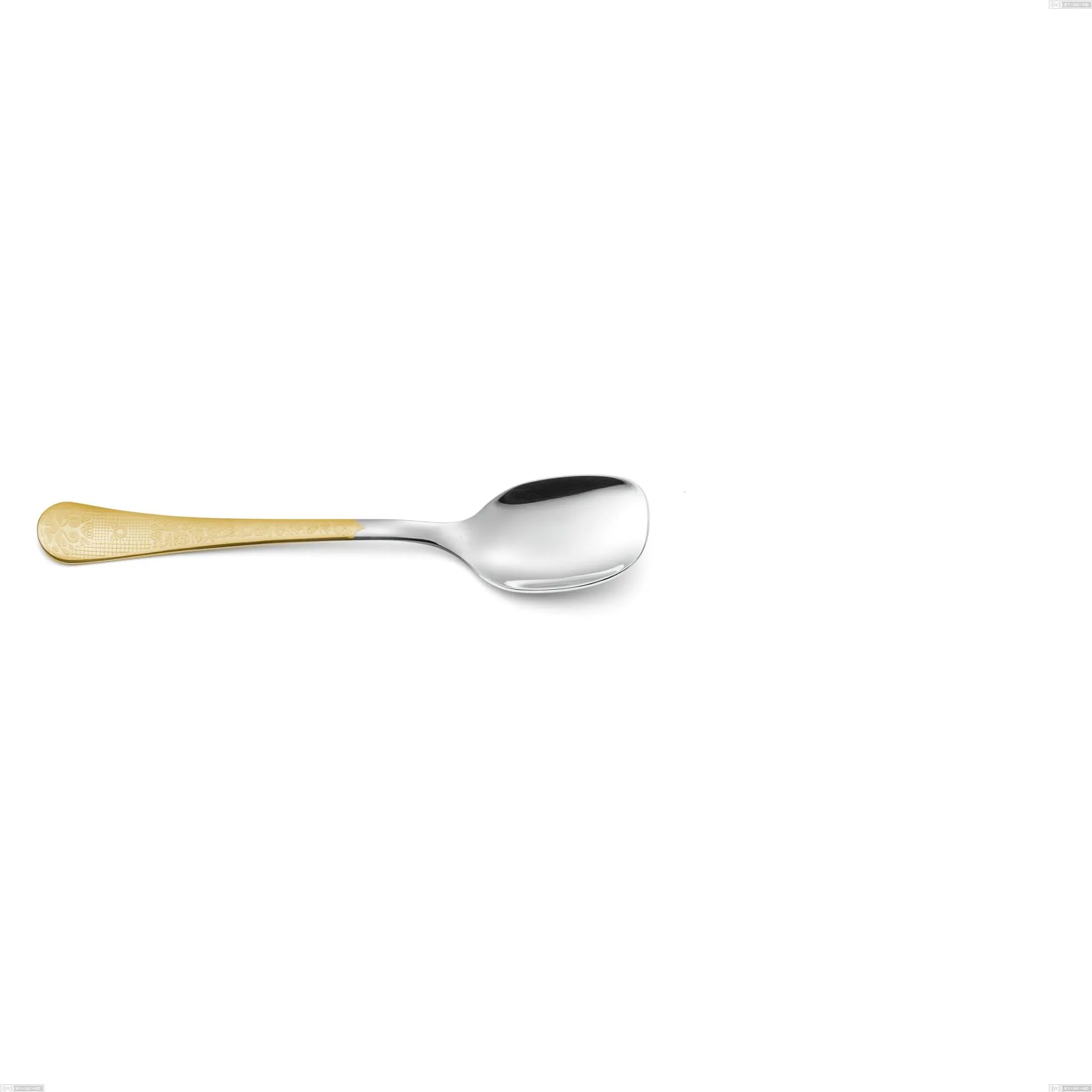 Cucchiaio gelato Hermitage oro, acciaio 18-10, oro 24 carati lucido, spessore 2.5 mm, lunghezza 141 mm