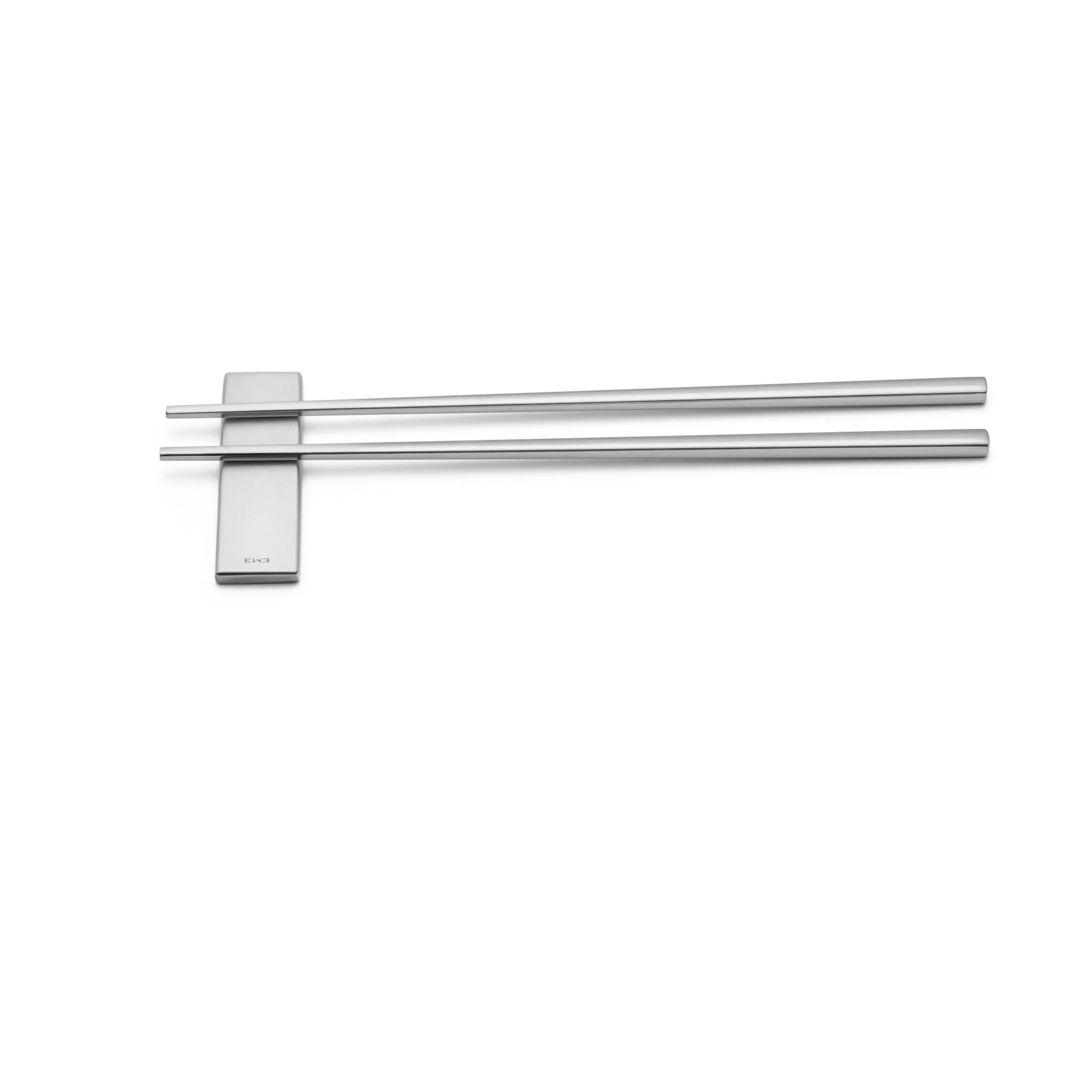 Poggia Posate supporto per set SUSHI in acciaio 18.10 dimensioni 75x25 h 10 mm accoglie 2 posate finitura inox lucido