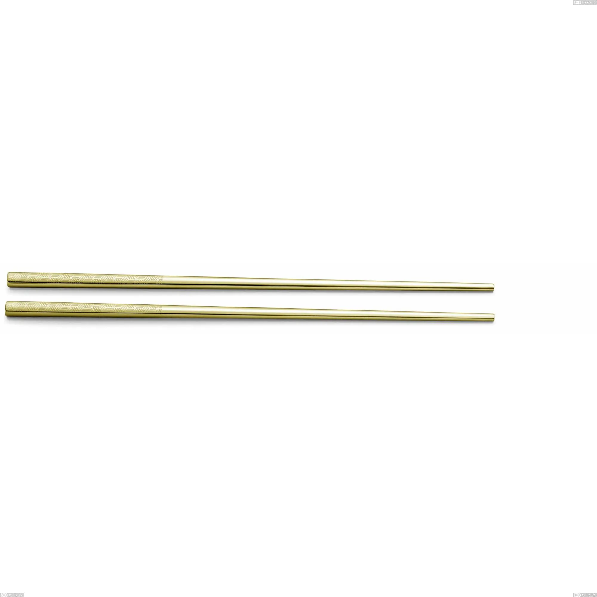 Coppia Chopsticks Kyoto Origami Tin Gold, Acciaio inox (Aisi 304) trattamento pvd acciaio lucido, lunghezza 250 mm