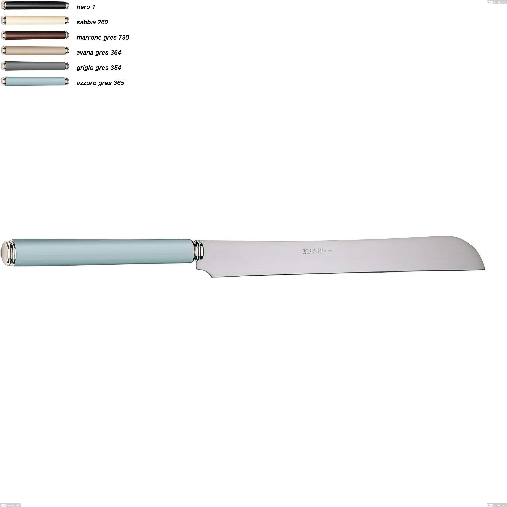 Coltello panettone linea gres, acciaio 18/10 aisi 304 manici in acrilico, lunghezza 298 mm