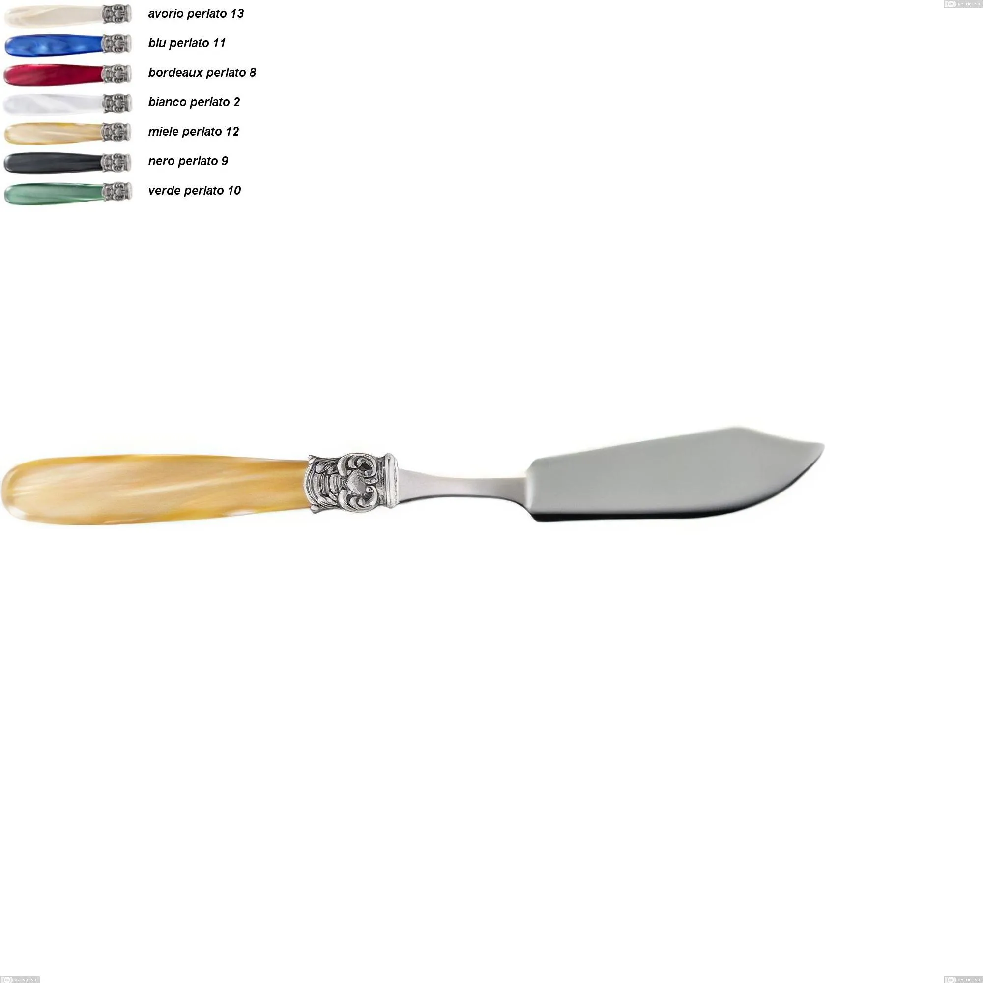 Coltello pesce mona lisa, Acciaio 18/10 AISI 304 Lucido manicatura acrilico perlato, lunghezza 215 mm