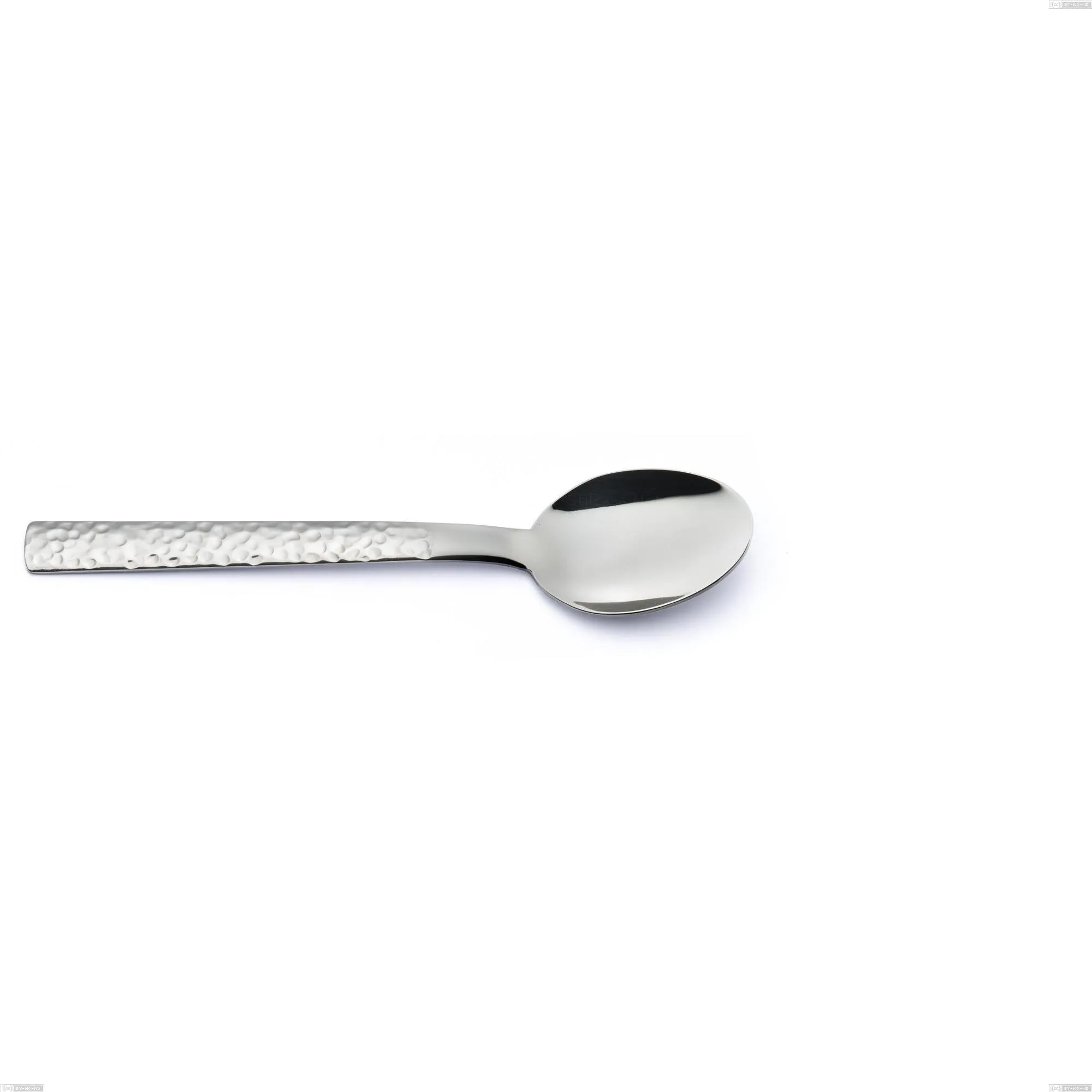 Cucchiaino frutta Marte, Acciaio inox 18/10 (AISI304) lavorazione martellata, spessore 2.5 mm, Lunghezza 182 mm