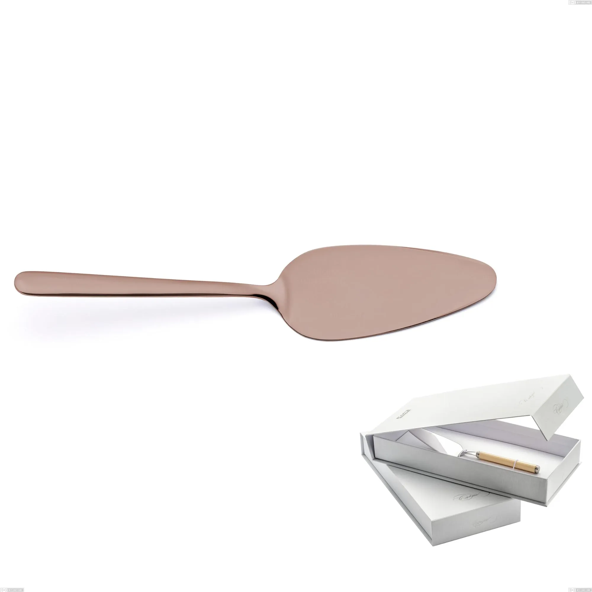 Confezione a libro 1 pezzo pala torta Venice Copper Bronze, Acciaio Inox 18-10 trattamento pvd bronzo, spessore 4 mm