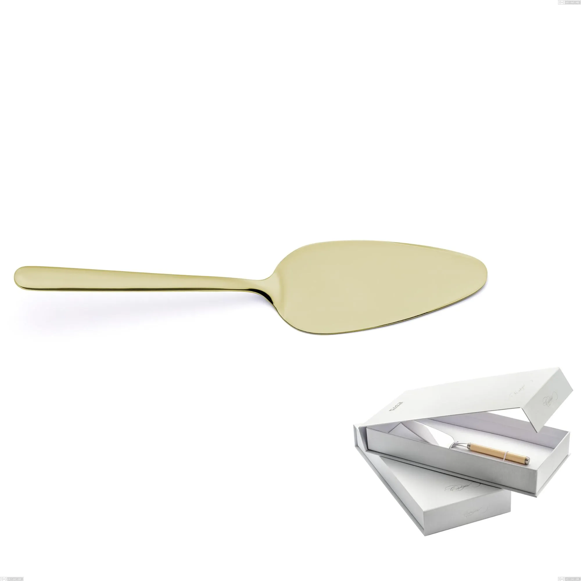 Confezione a libro 1 pezzo pala torta Venice Tin Gold, Acciaio Inox 18-10 trattamento pvd oro, spessore 4 mm