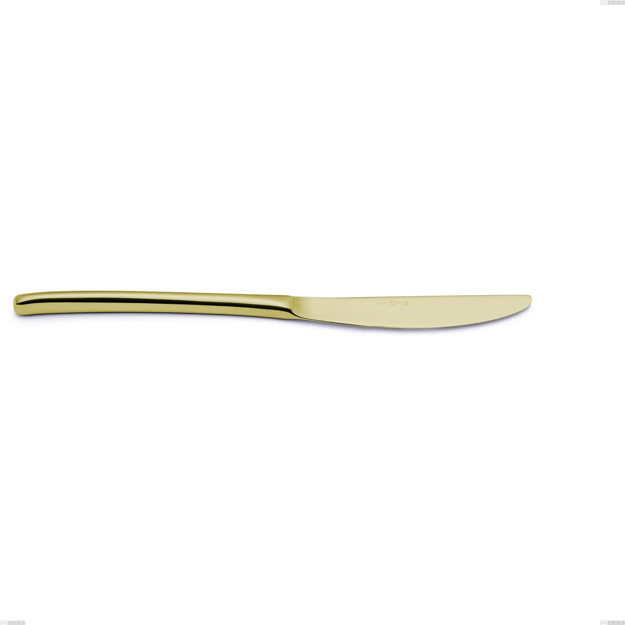 Coltello tavola Venice Tin Gold, Acciaio Inox 18-10 trattamento pvd oro, spessore 4 mm, lunghezza 250 mm