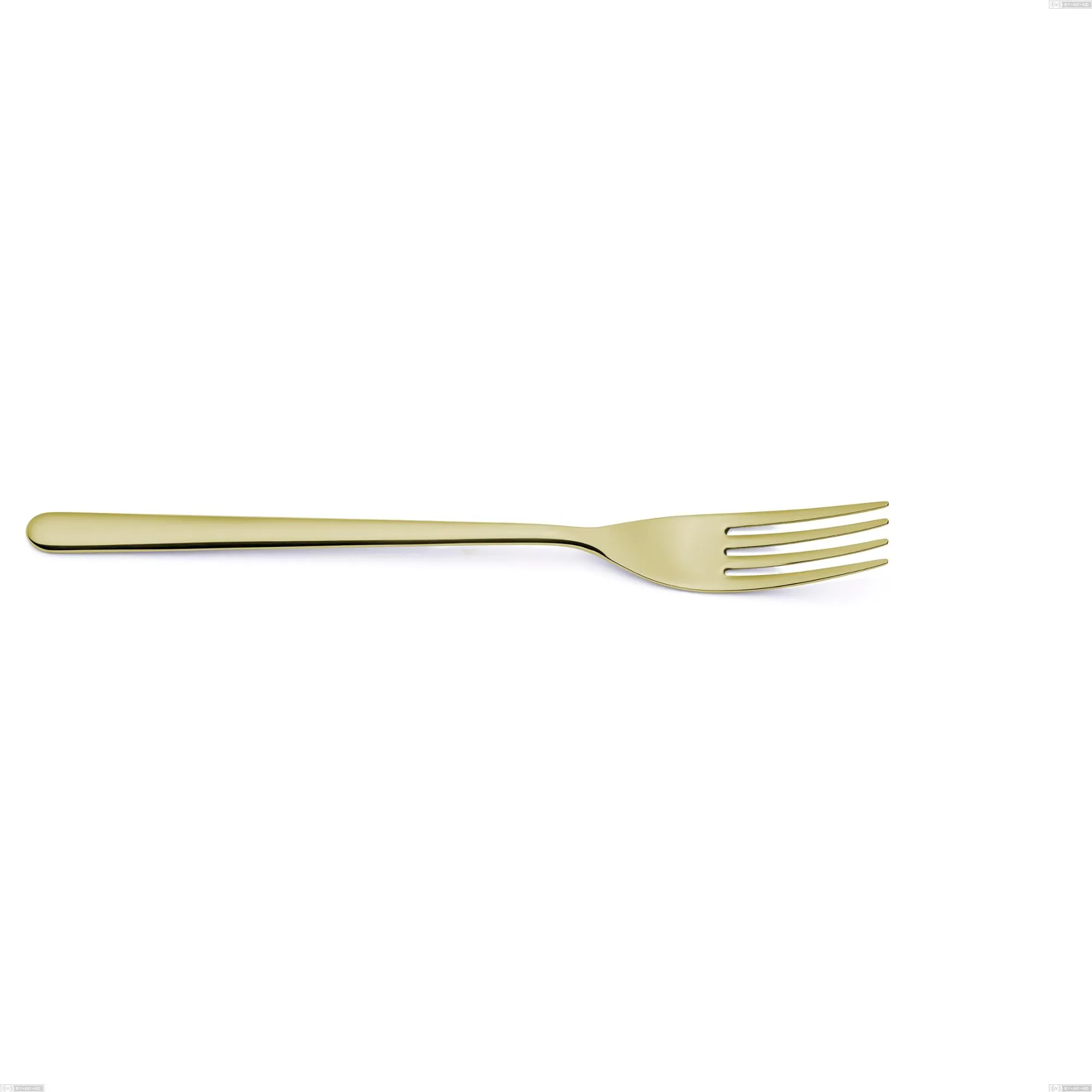 Forchetta tavola Venice Tin Gold, Acciaio Inox 18-10 trattamento pvd oro, spessore 4 mm, lunghezza 232 mm