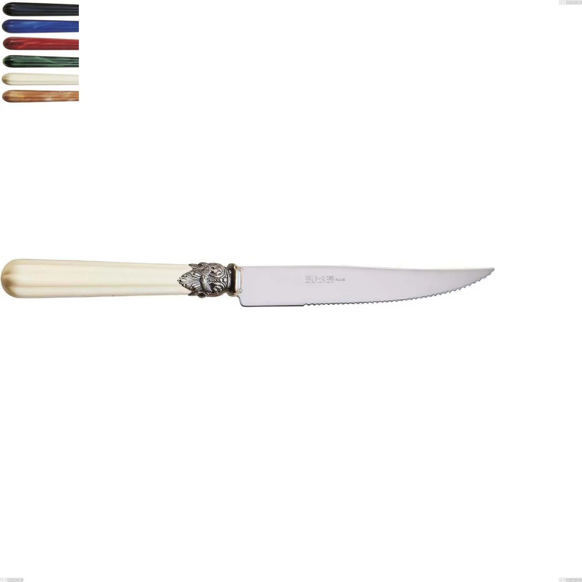 Coltello bistecca versailles, Acciaio 18/10 AISI 304 Lucido manicatura acrilico , lunghezza 222 mm