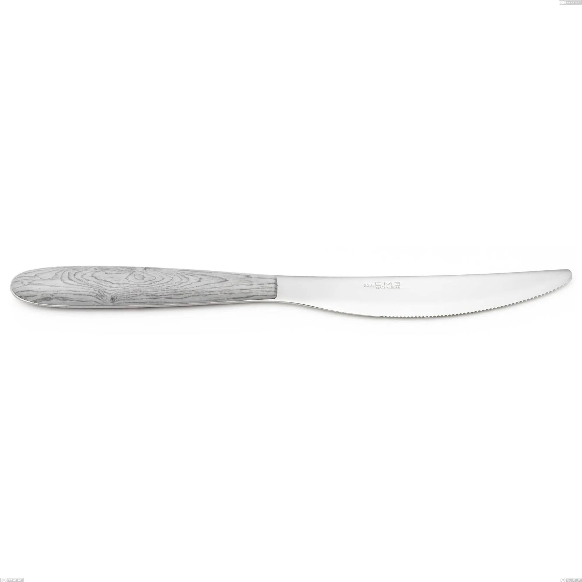 Coltello tavola vero betulla, acciaio 18.0, manicatura pbt sublimato acciaio lucido, lunghezza 220 mm